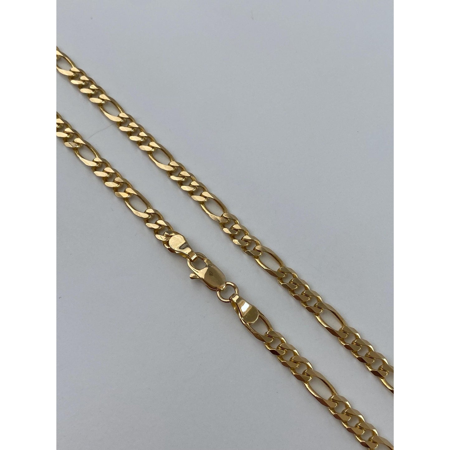 Vintage Solid 14k Yellow Gold Figaro Chain Necklace - 30 inches
