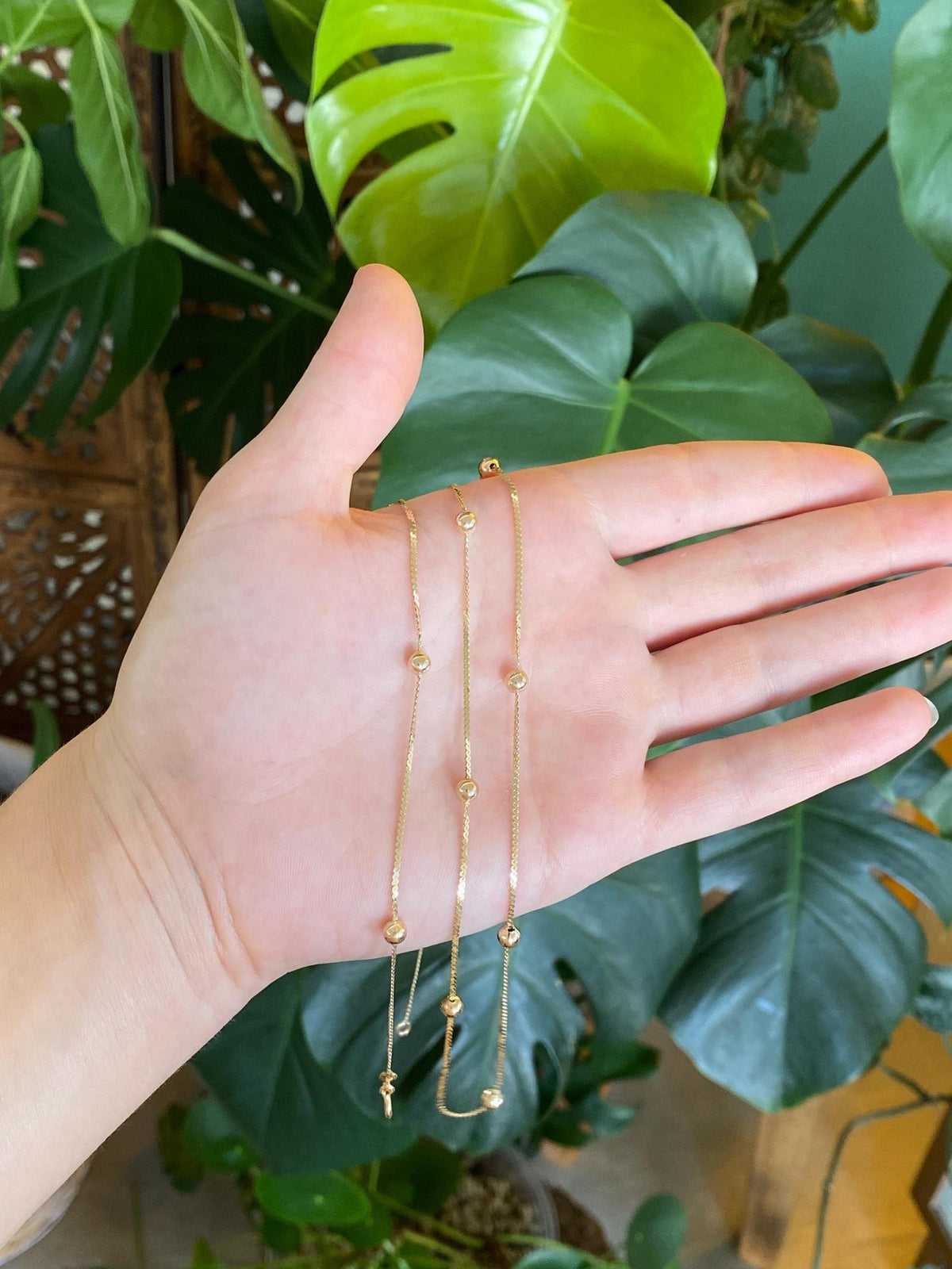 Vintage Solid 14k Yellow Gold Long Gold Ball Serpentine Chain Necklace - 29.25 inches