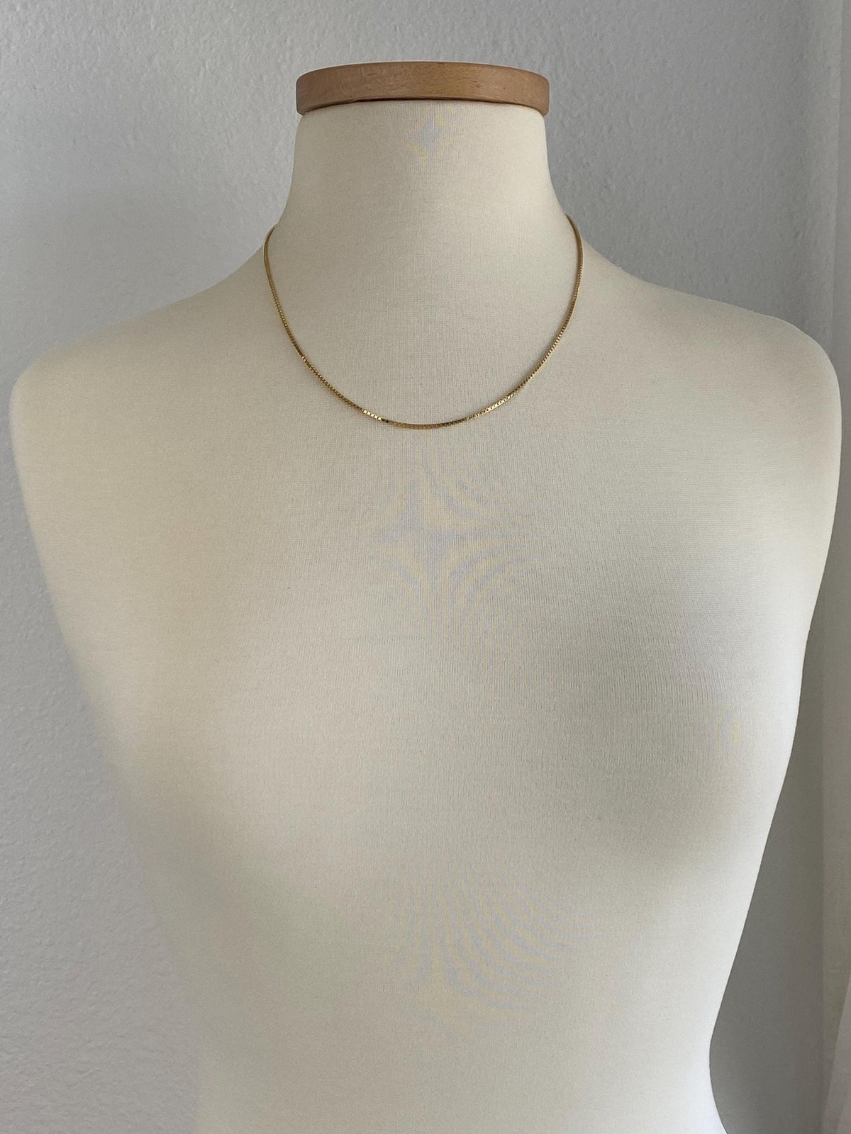 Vintage Solid 14k Yellow Gold Chunky Box Chain Necklace - 20 inches