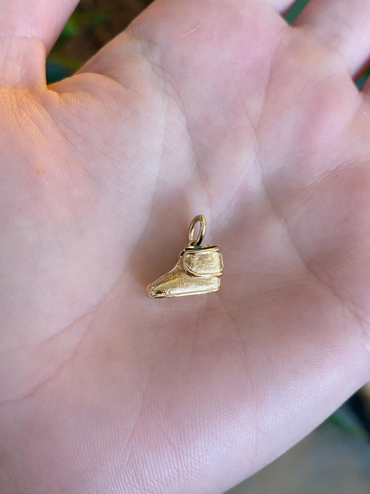 Vintage Solid 14k Yellow Gold John Baby Shoe Charm