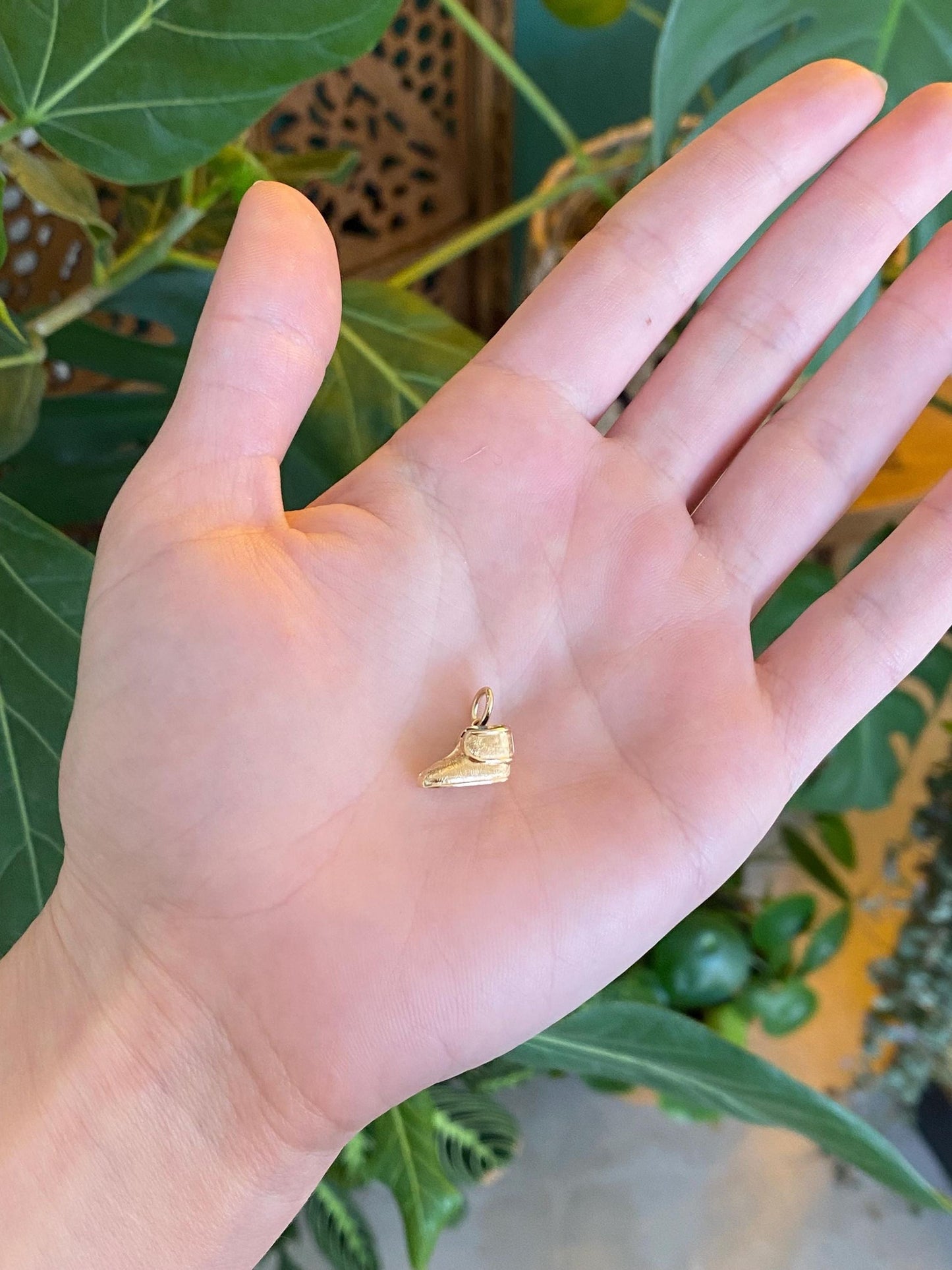 Vintage Solid 14k Yellow Gold John Baby Shoe Charm