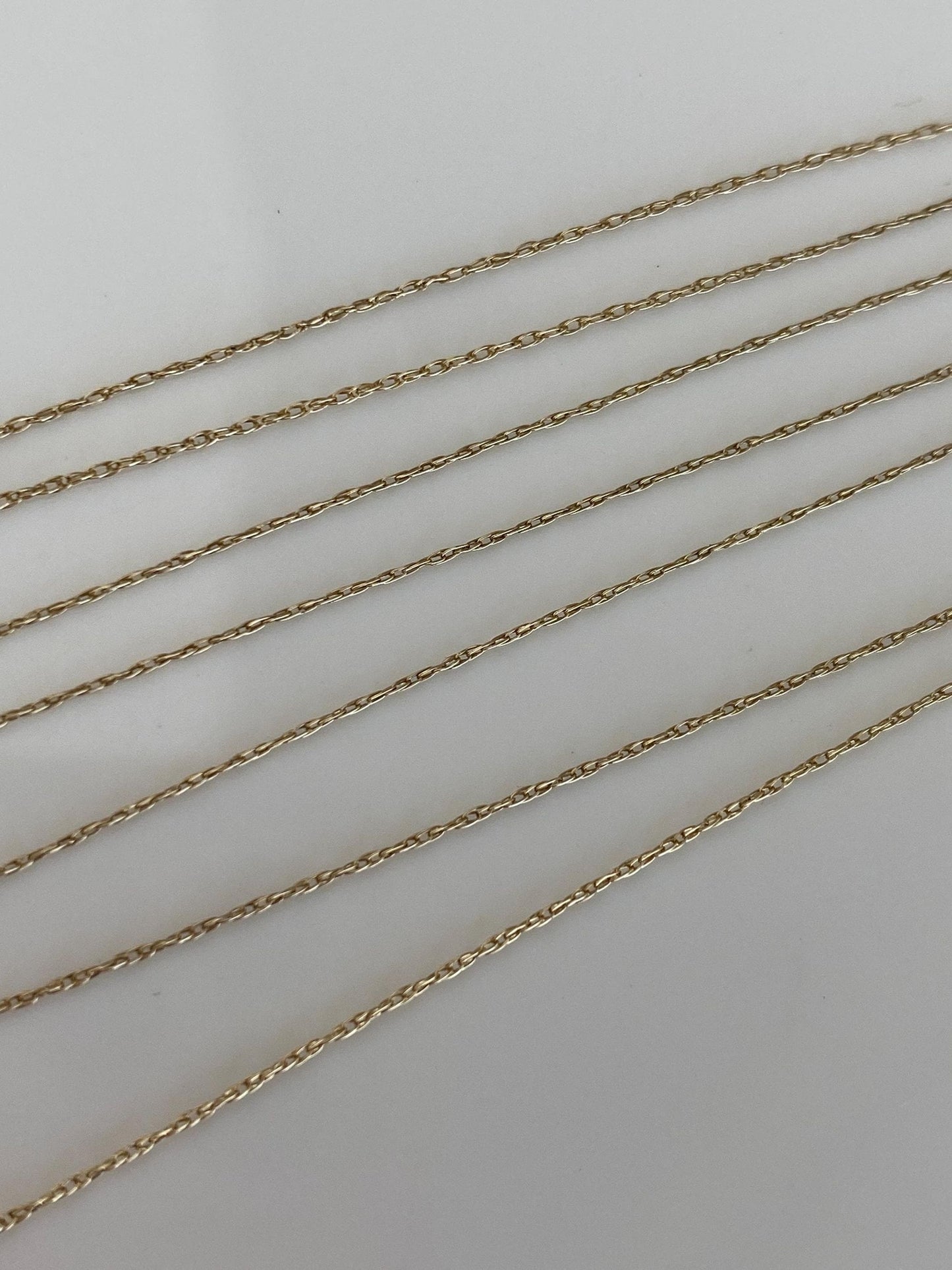 Vintage Solid 10k Yellow Gold Dainty Chain Necklace - 20.5 inches
