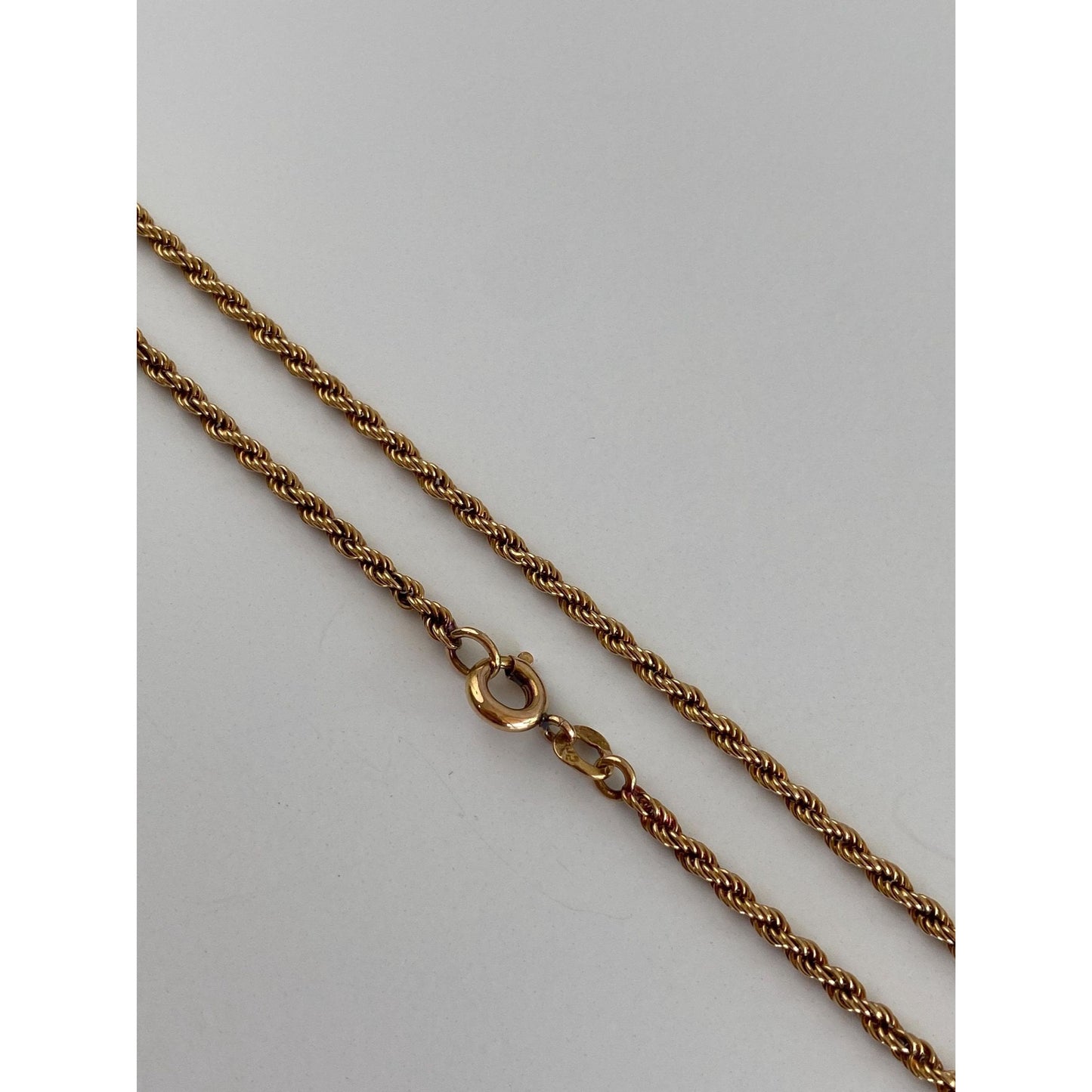 Solid 18k Yellow Gold Rope Chain Necklace - 20 inches
