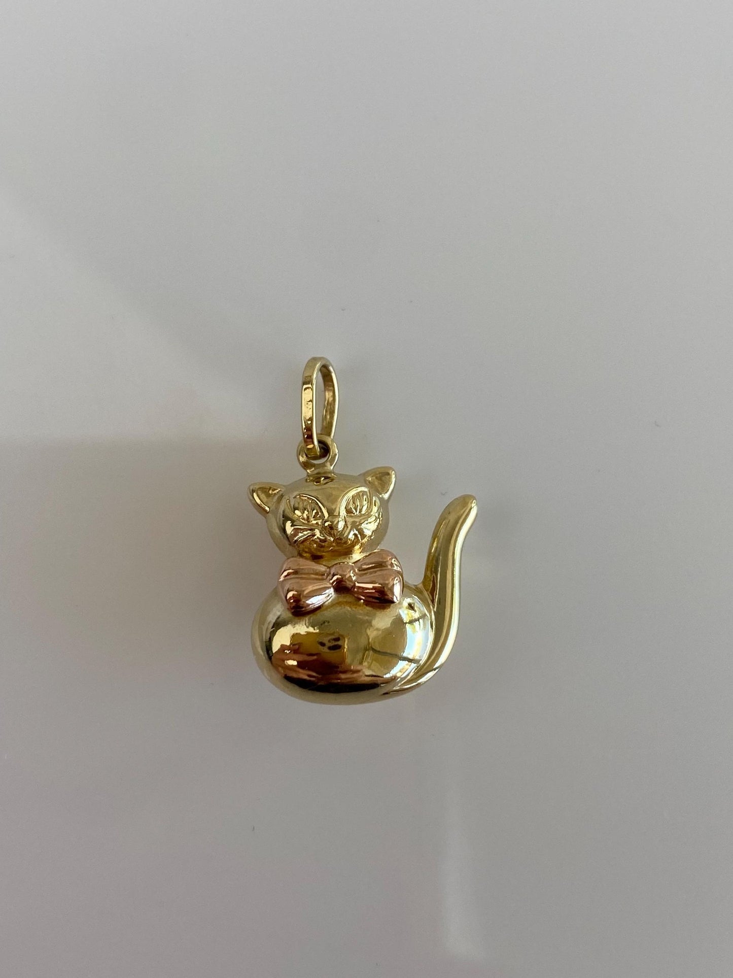 Vintage 18k Rose & Yellow Gold Cat Charm