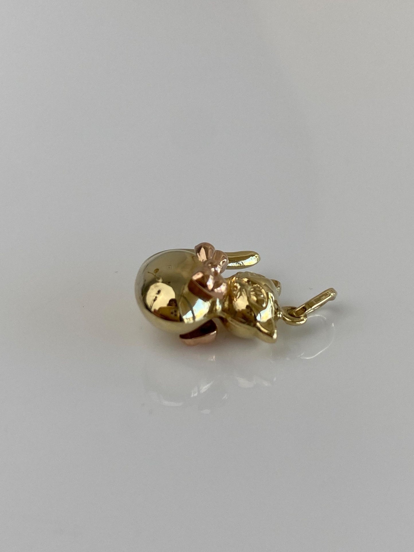 Vintage 18k Rose & Yellow Gold Cat Charm