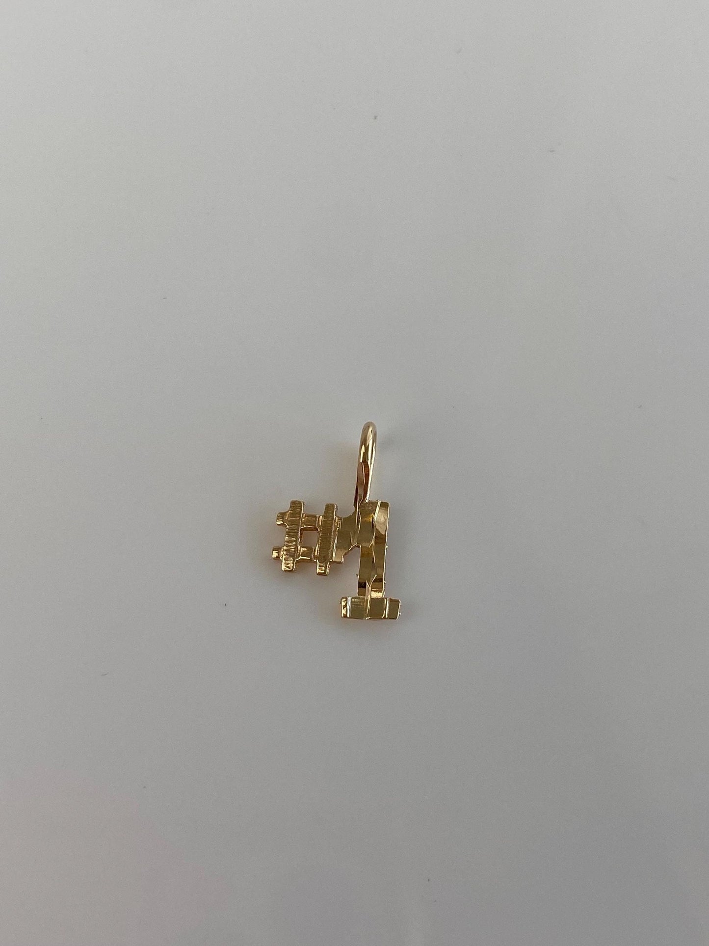 Vintage Solid 14k Yellow Gold Diamond Cut #1 Charm
