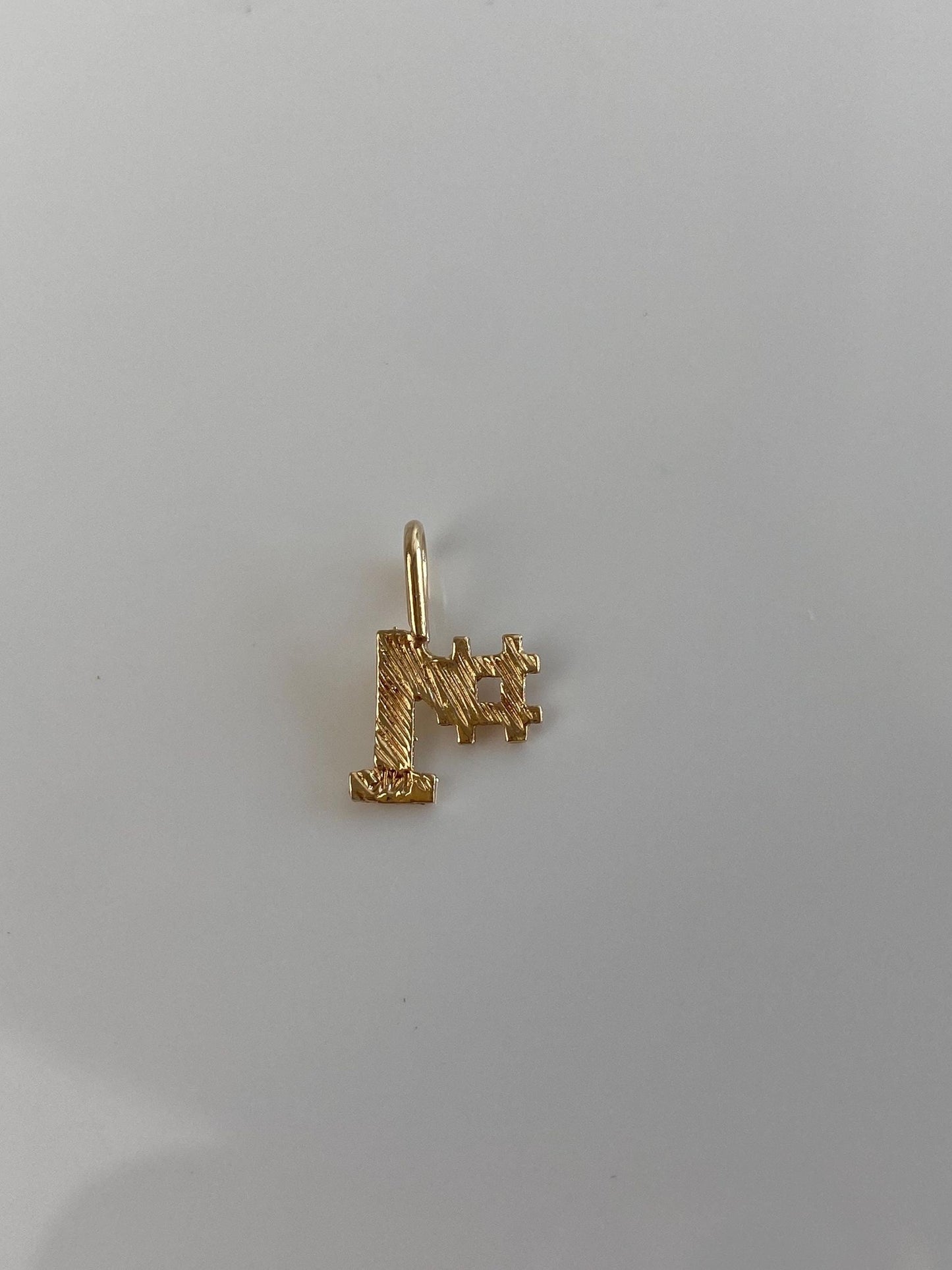 Vintage Solid 14k Yellow Gold Diamond Cut #1 Charm