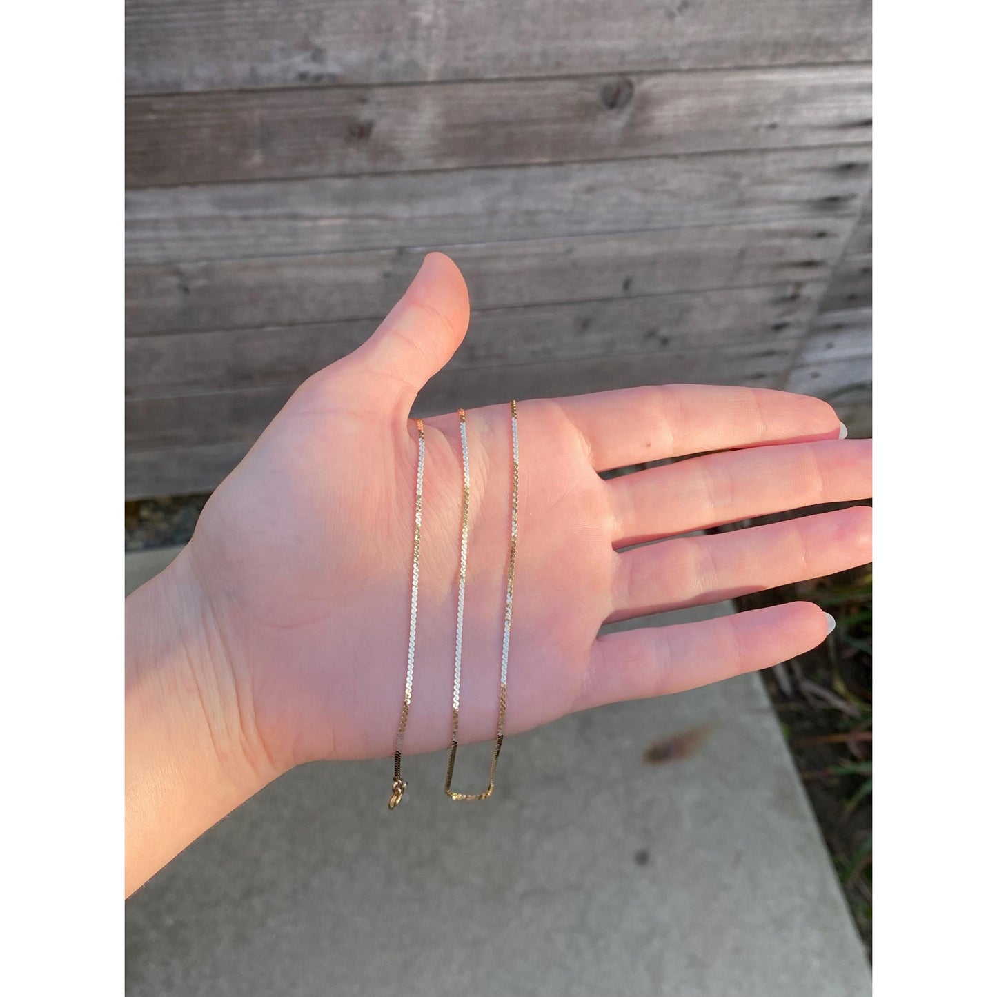 Vintage Solid 14k Yellow Gold Long Serpentine Chain Necklace - 23.75 inches