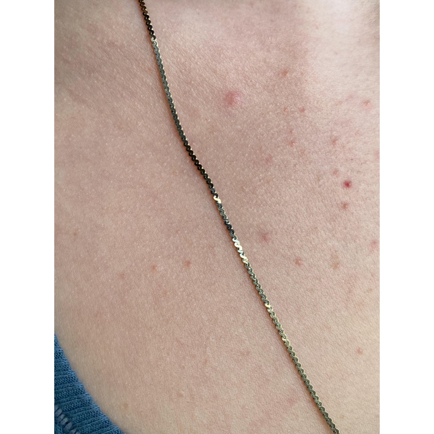 Vintage Solid 14k Yellow Gold Long Serpentine Chain Necklace - 23.75 inches