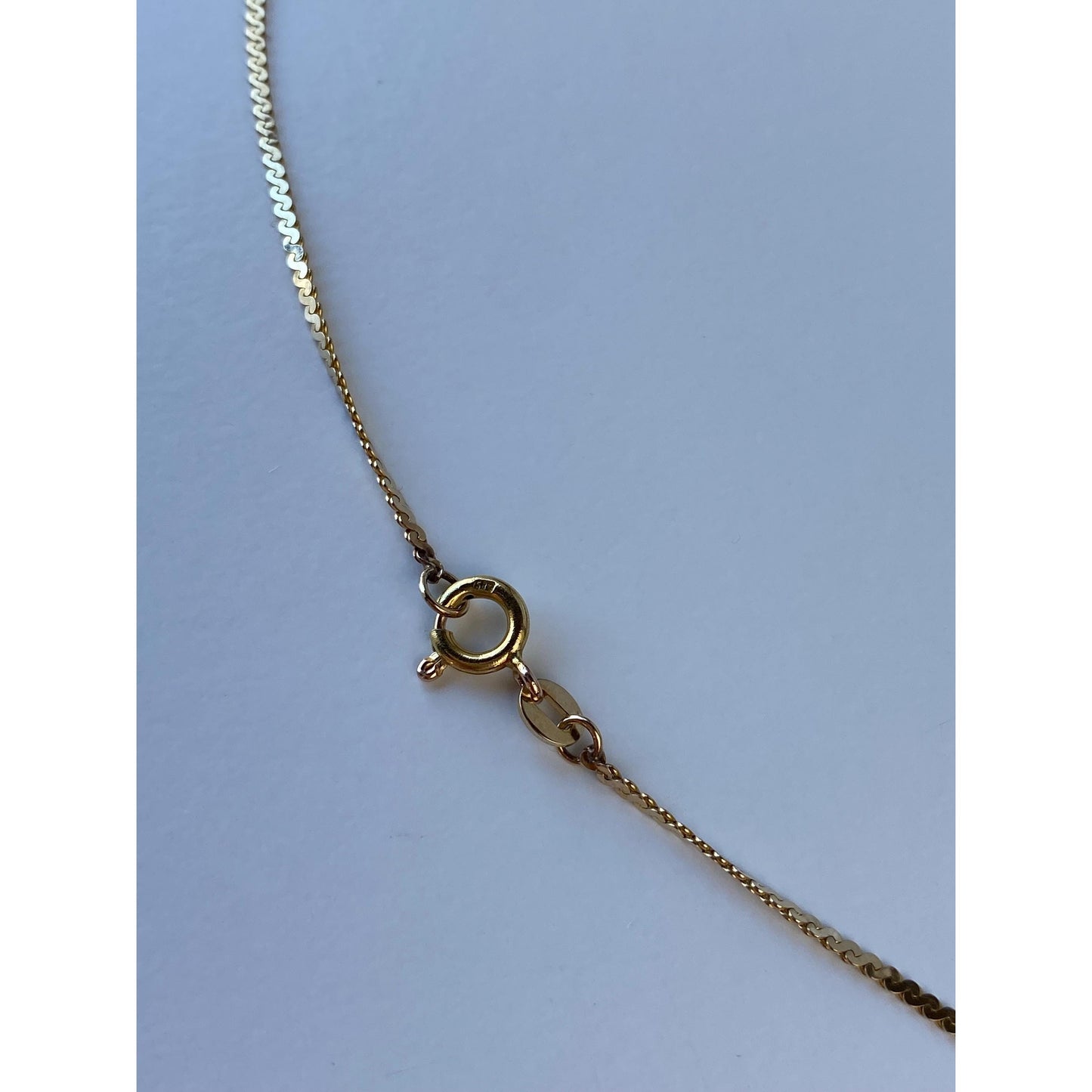 Vintage Solid 14k Yellow Gold Long Serpentine Chain Necklace - 23.75 inches