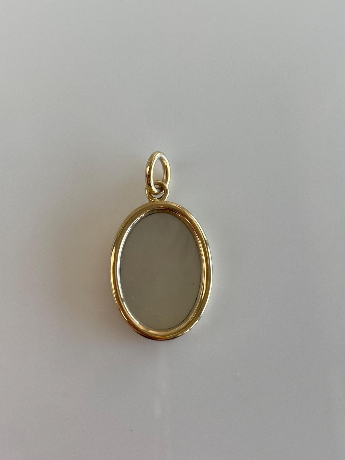 Vintage Solid 14k Yellow Gold Mother of Pearl Cufflink Conversion Charm