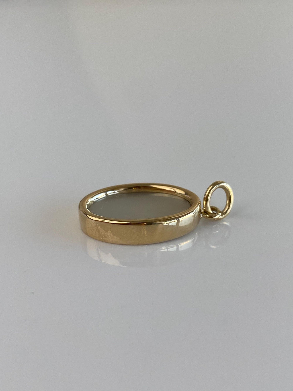 Vintage Solid 14k Yellow Gold Mother of Pearl Cufflink Conversion Charm