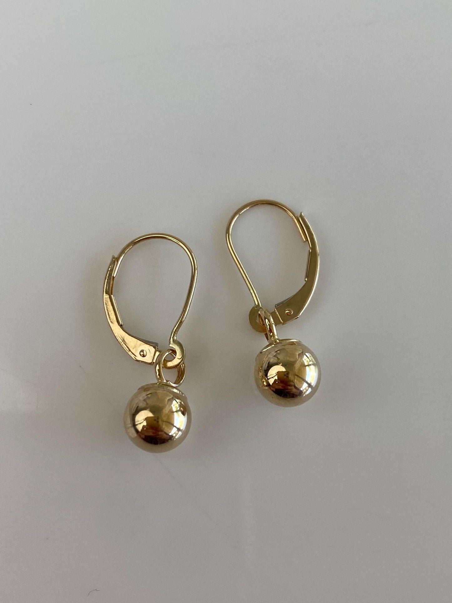 Vintage 14k Yellow Gold Ball Dangle Earrings