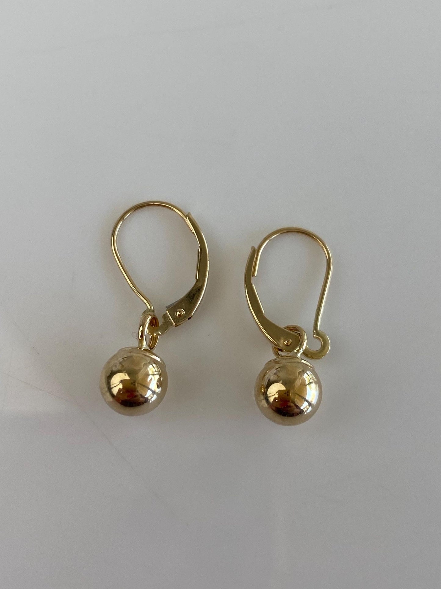 Vintage 14k Yellow Gold Ball Dangle Earrings