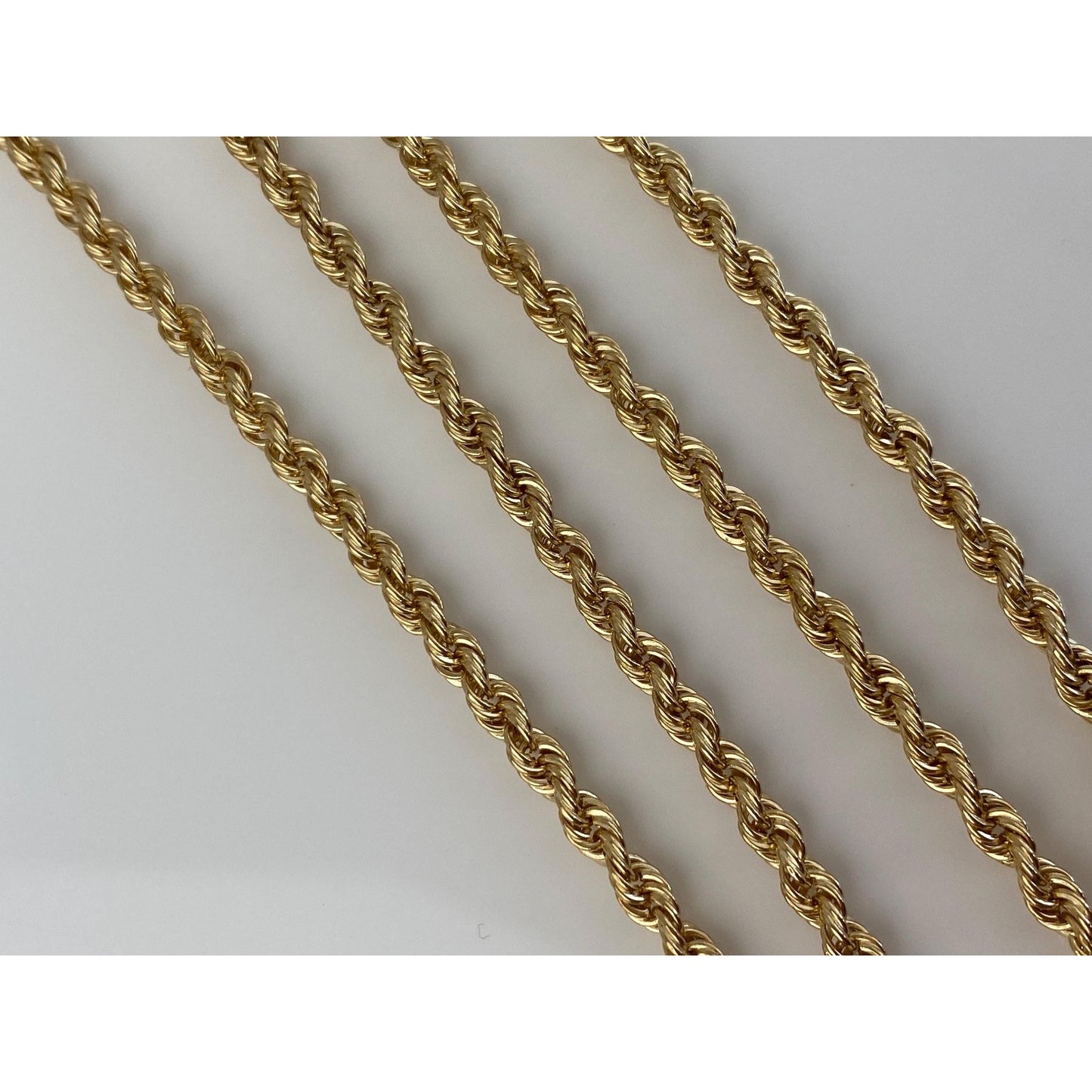 Vintage Solid 14k Yellow Gold Rope Chain Necklace - 19.75 inches