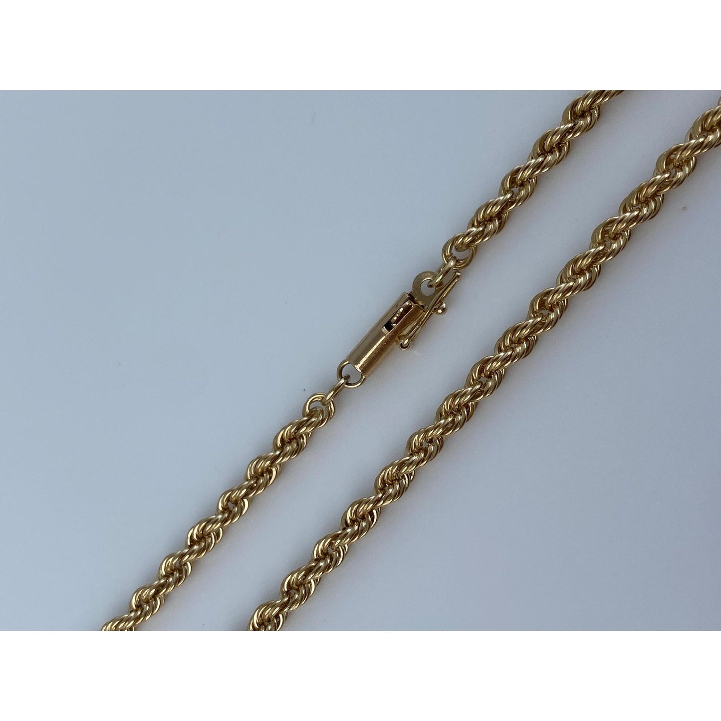 Vintage Solid 14k Yellow Gold Rope Chain Necklace - 19.75 inches