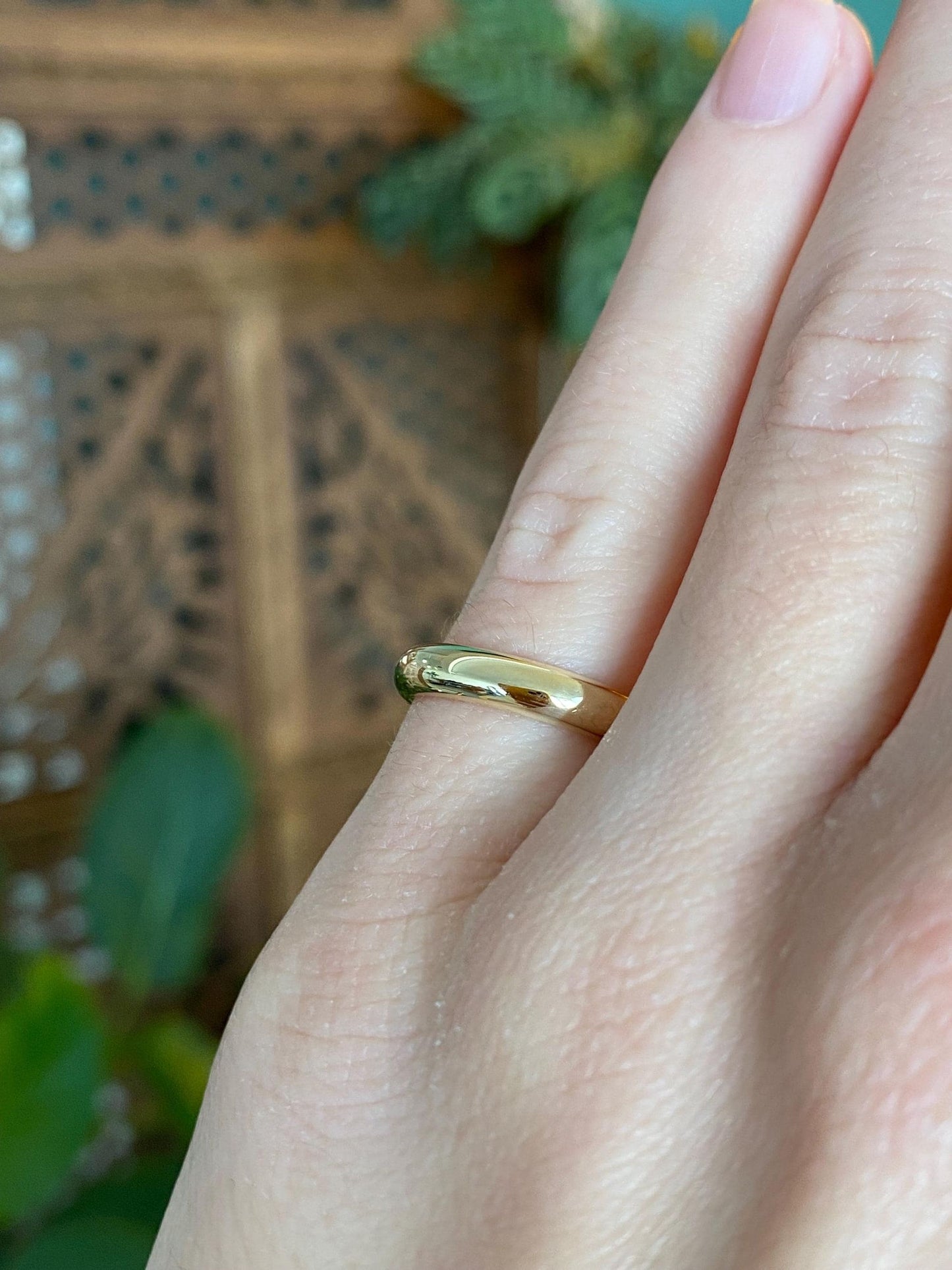 Vintage Solid 14k Yellow Gold Ring Band - Size 4