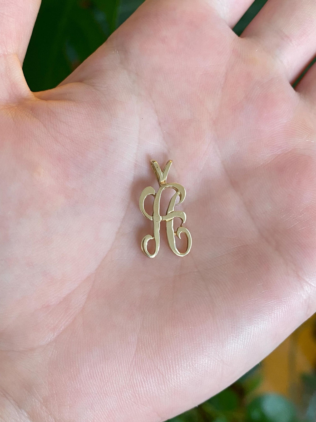 Vintage Solid 12k Yellow Gold Initial Charm