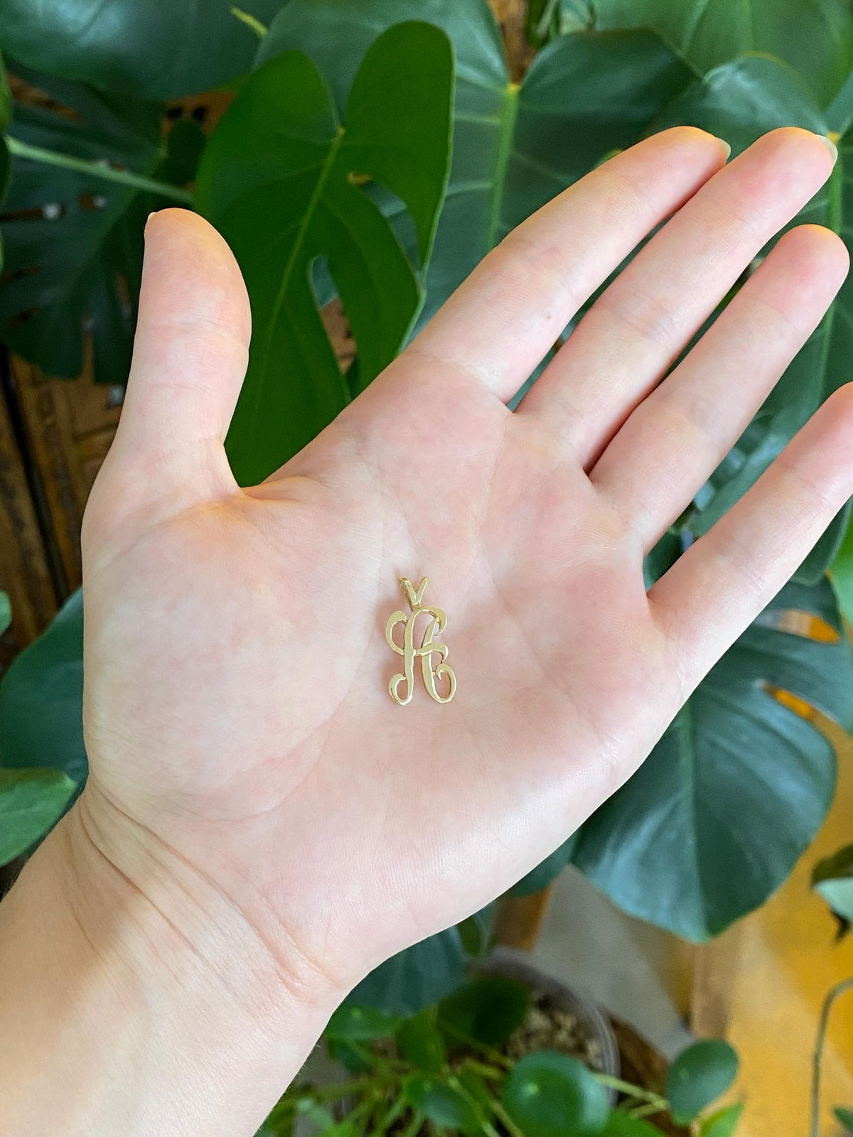 Vintage Solid 12k Yellow Gold Initial Charm