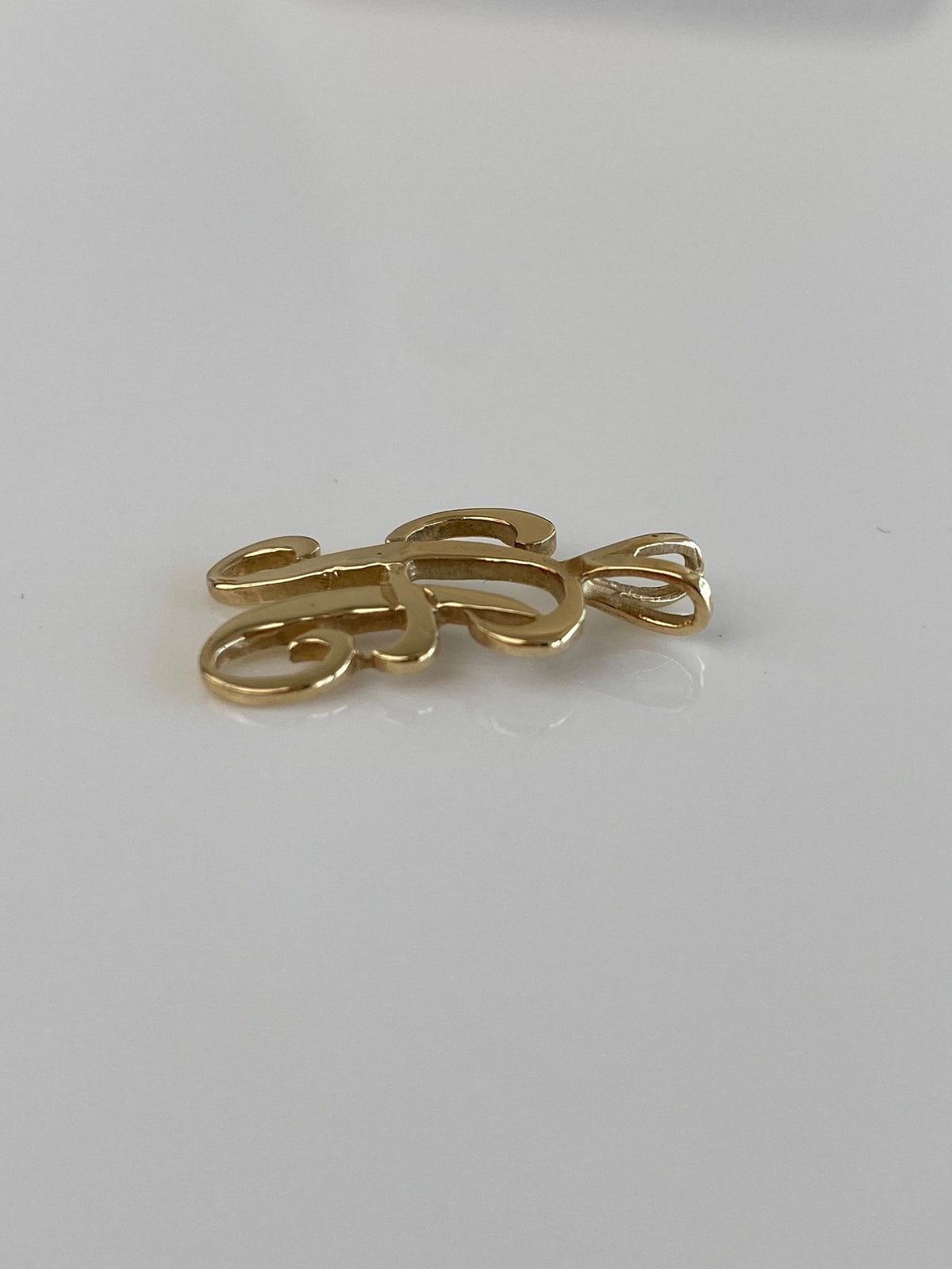 Vintage Solid 12k Yellow Gold Initial Charm