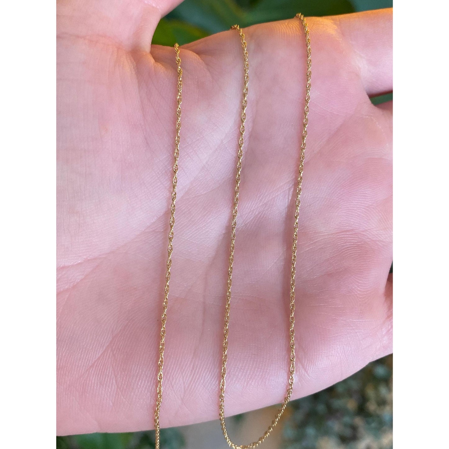 Vintage Solid 14k Yellow Gold Dainty Chain Necklace - 18.25 inches