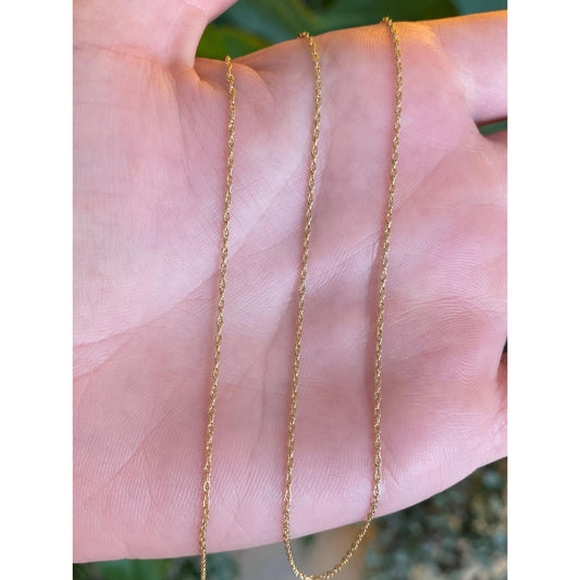 Vintage Solid 14k Yellow Gold Dainty Chain Necklace - 18.25 inches