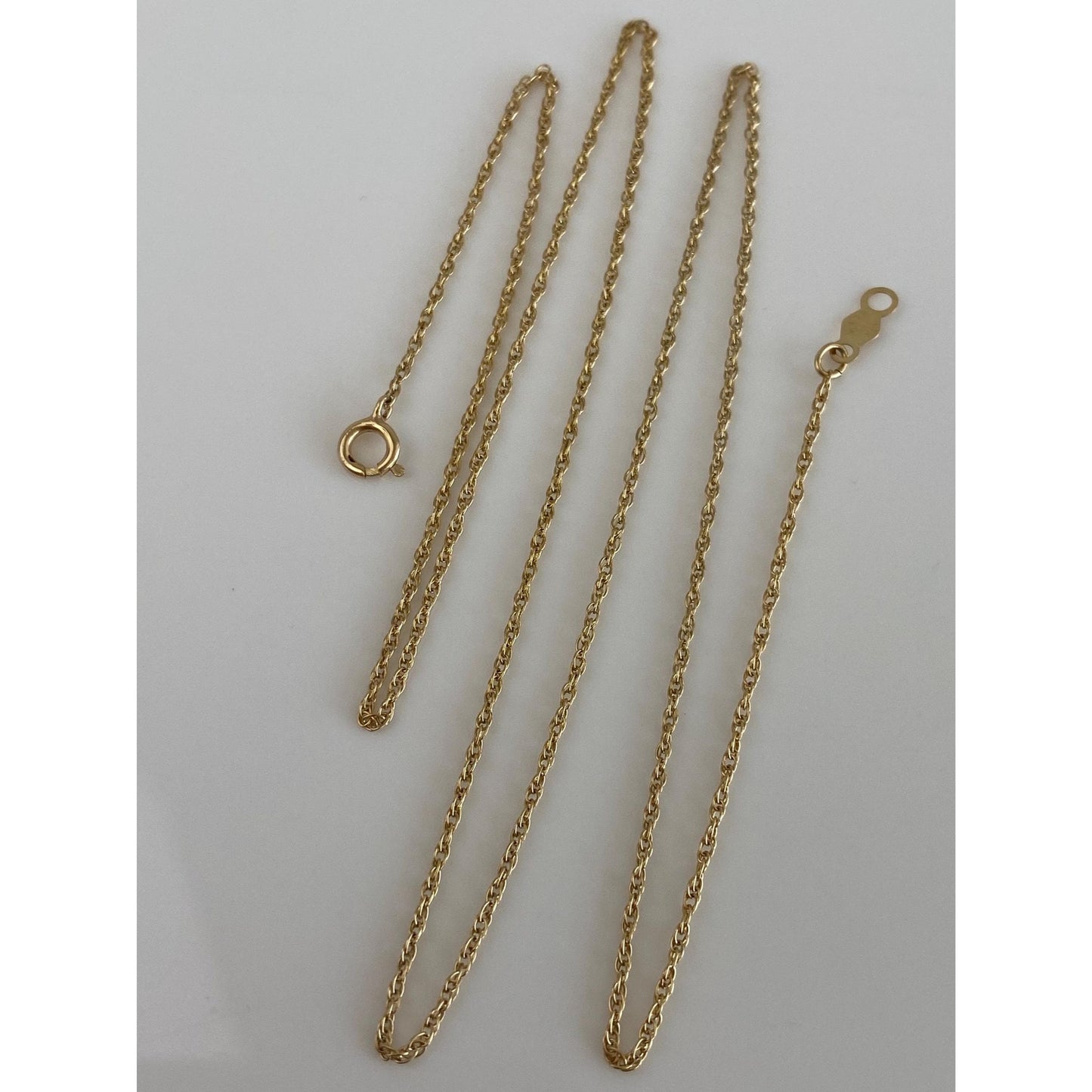 Vintage Solid 14k Yellow Gold Dainty Chain Necklace - 18.25 inches