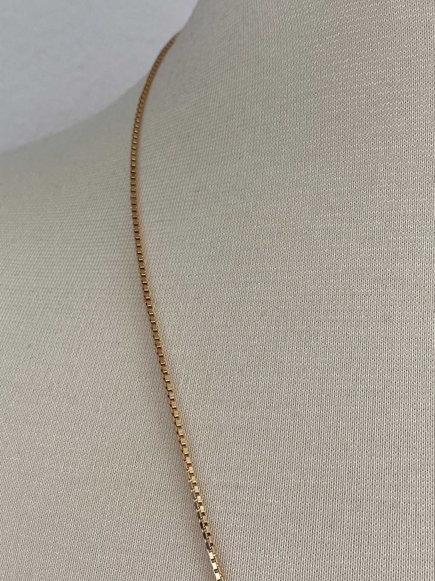 Vintage Solid 10k Yellow Gold Box Chain Necklace - 26.5 inches