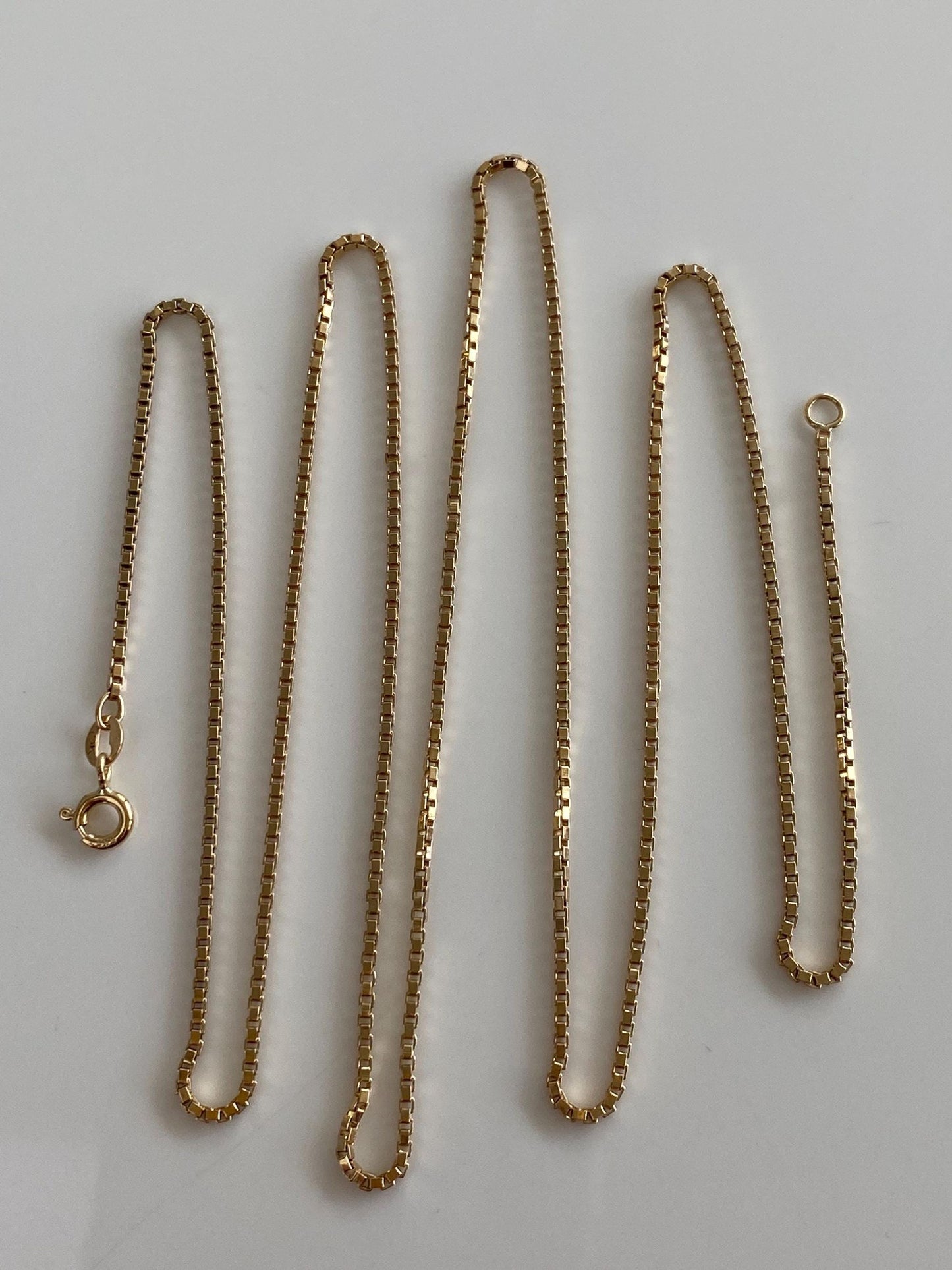 Vintage Solid 10k Yellow Gold Box Chain Necklace - 26.5 inches