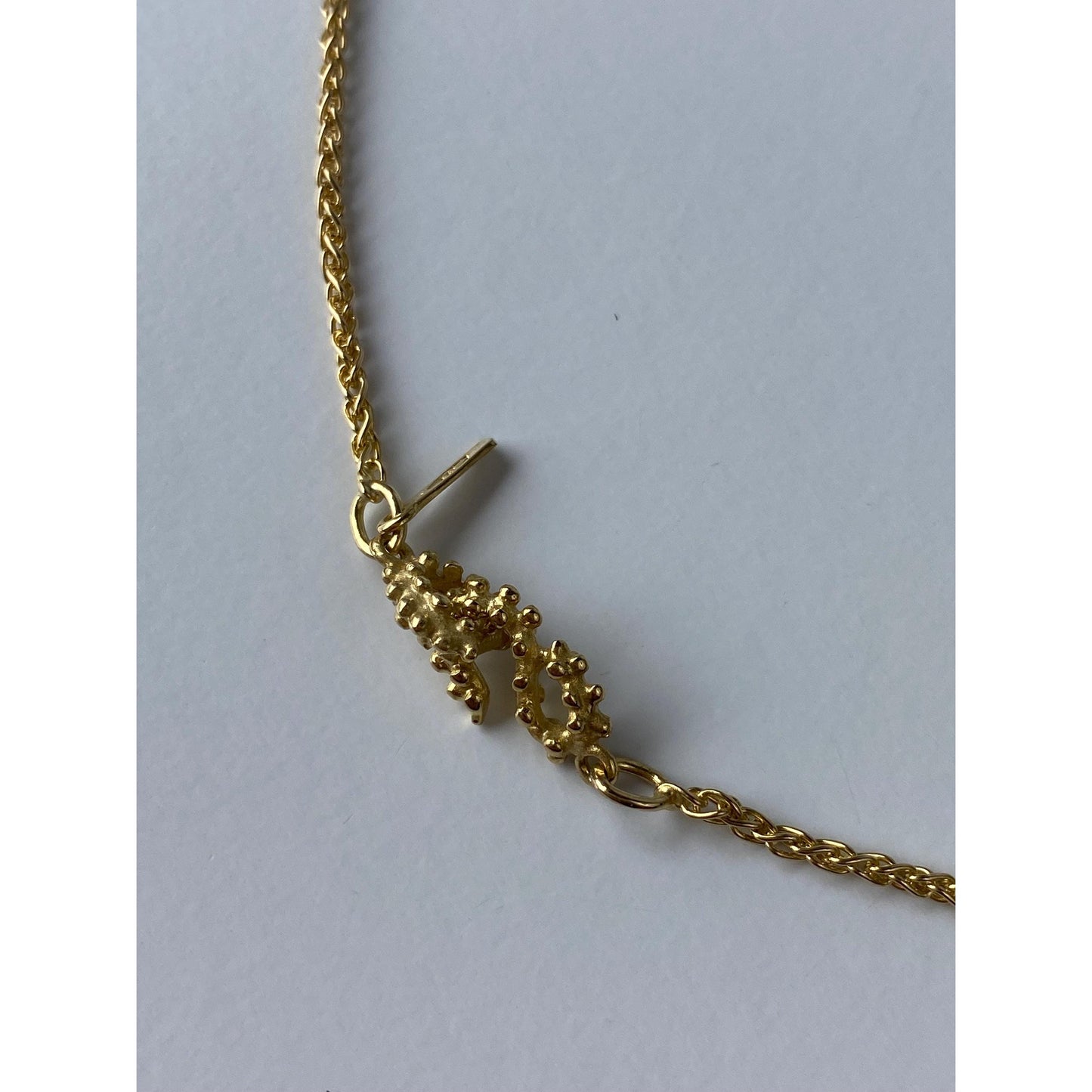 Vintage Solid 18k Yellow Gold 'Berries' Wheat Chain Necklace - 24 inches