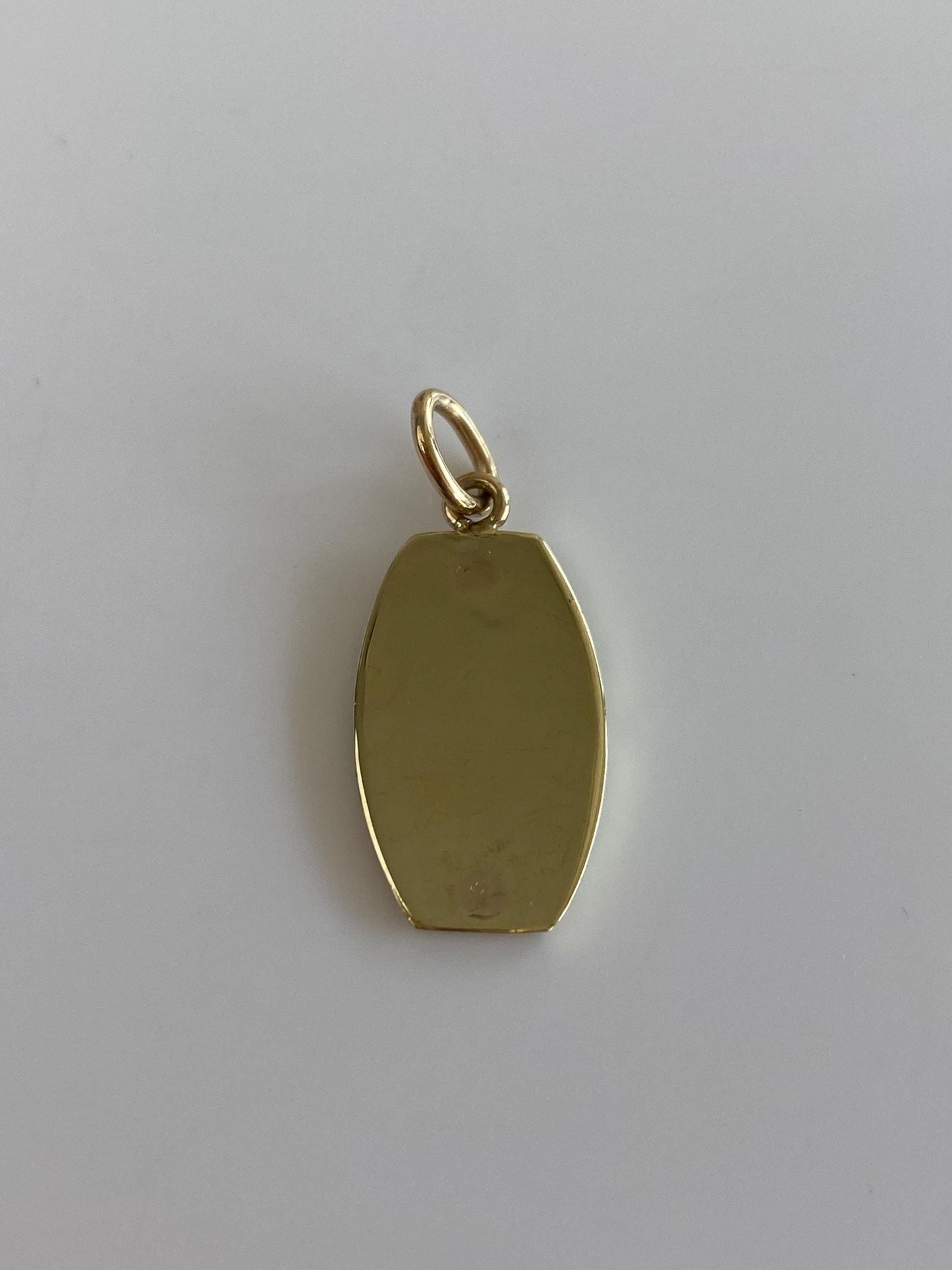 Vintage Solid 14k Yellow Gold Enamel Designed Cufflink Conversion Charm