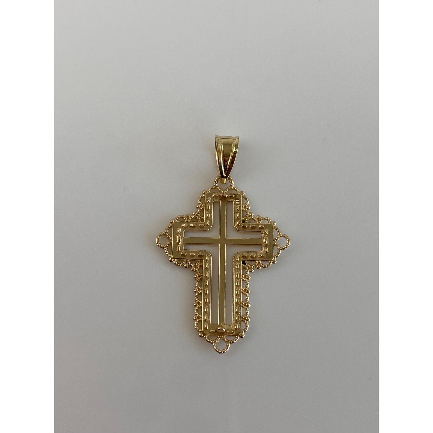 Vintage Solid 14k Yellow Gold Cross Charm