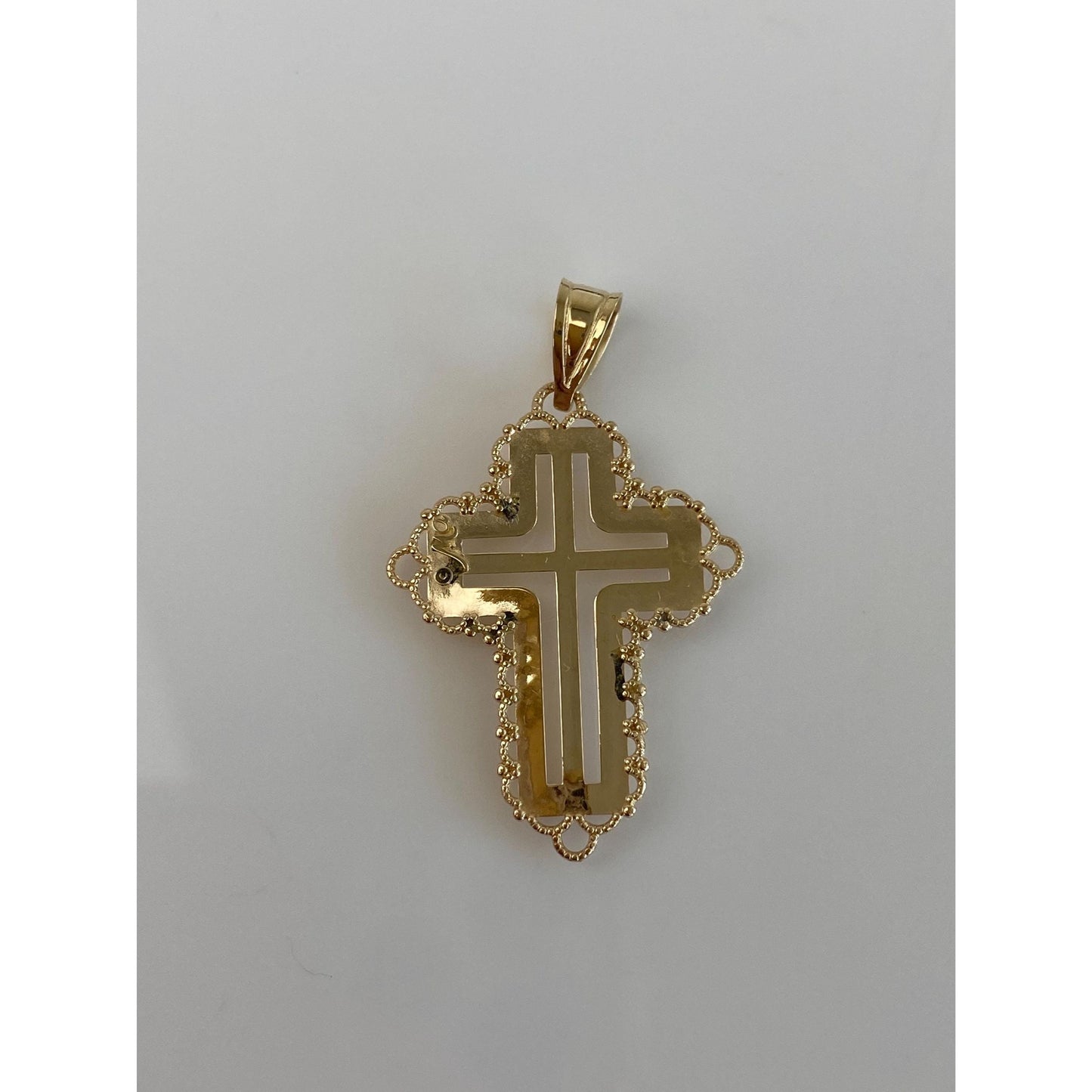 Vintage Solid 14k Yellow Gold Cross Charm