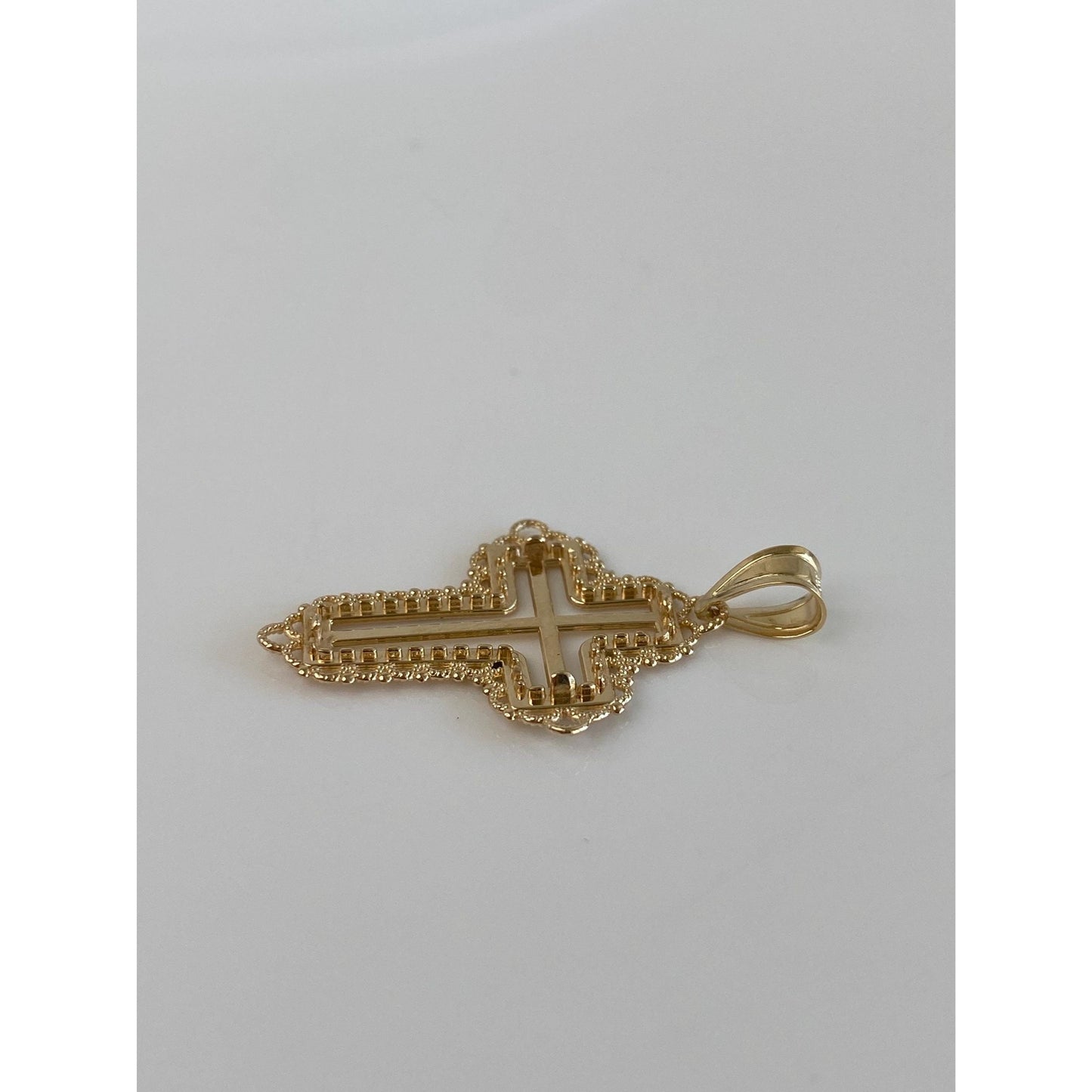 Vintage Solid 14k Yellow Gold Cross Charm