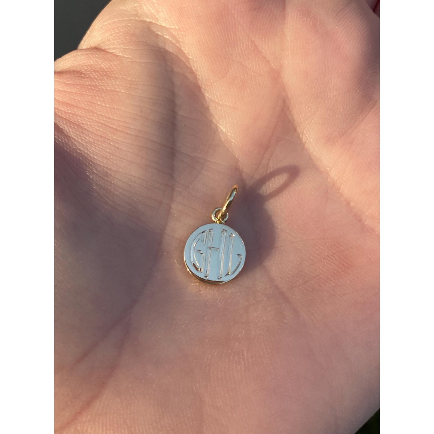 Vintage Solid 14k Yellow Gold Monogram 'GHL' Stick Pin Conversion Charm