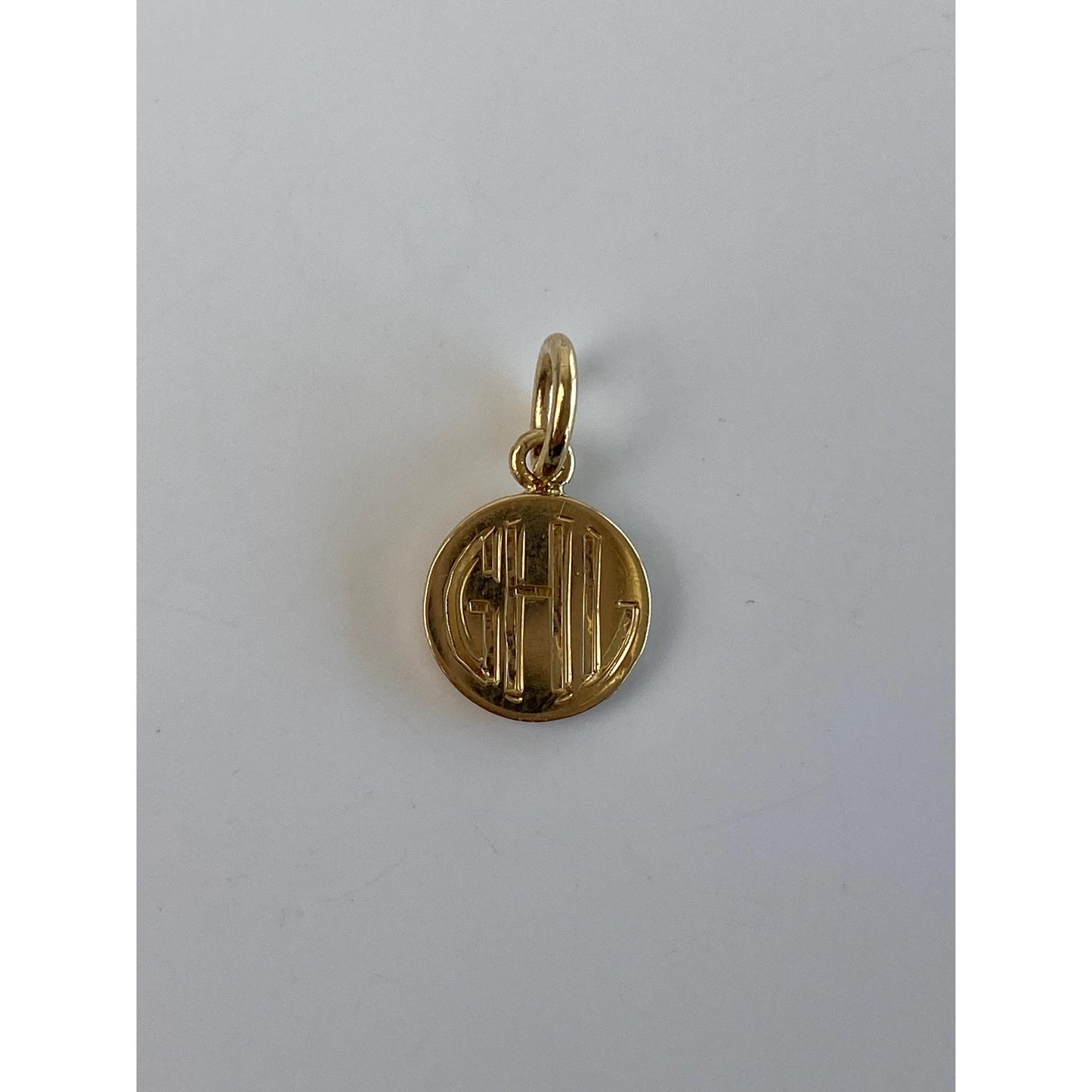 Vintage Solid 14k Yellow Gold Monogram 'GHL' Stick Pin Conversion Charm