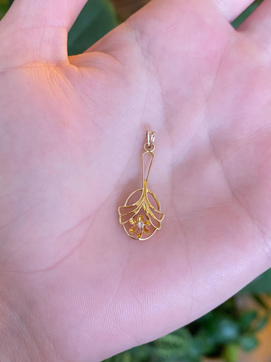 Vintage Solid 10k Yellow Gold Diamond Charm