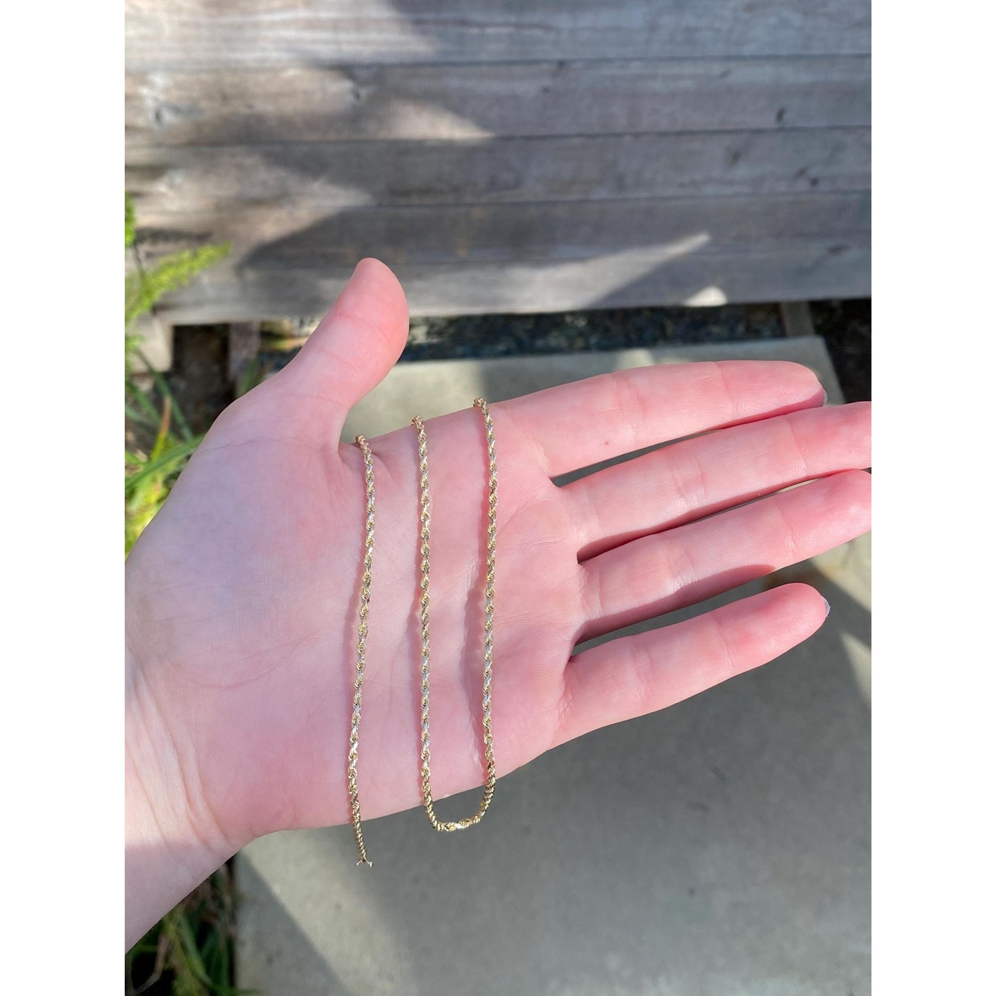 Vintage Solid 14k Yellow Gold Rope Chain Necklace - 23.75 inches