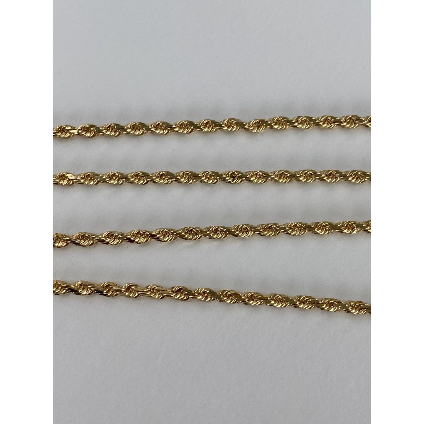 Vintage Solid 14k Yellow Gold Rope Chain Necklace - 23.75 inches