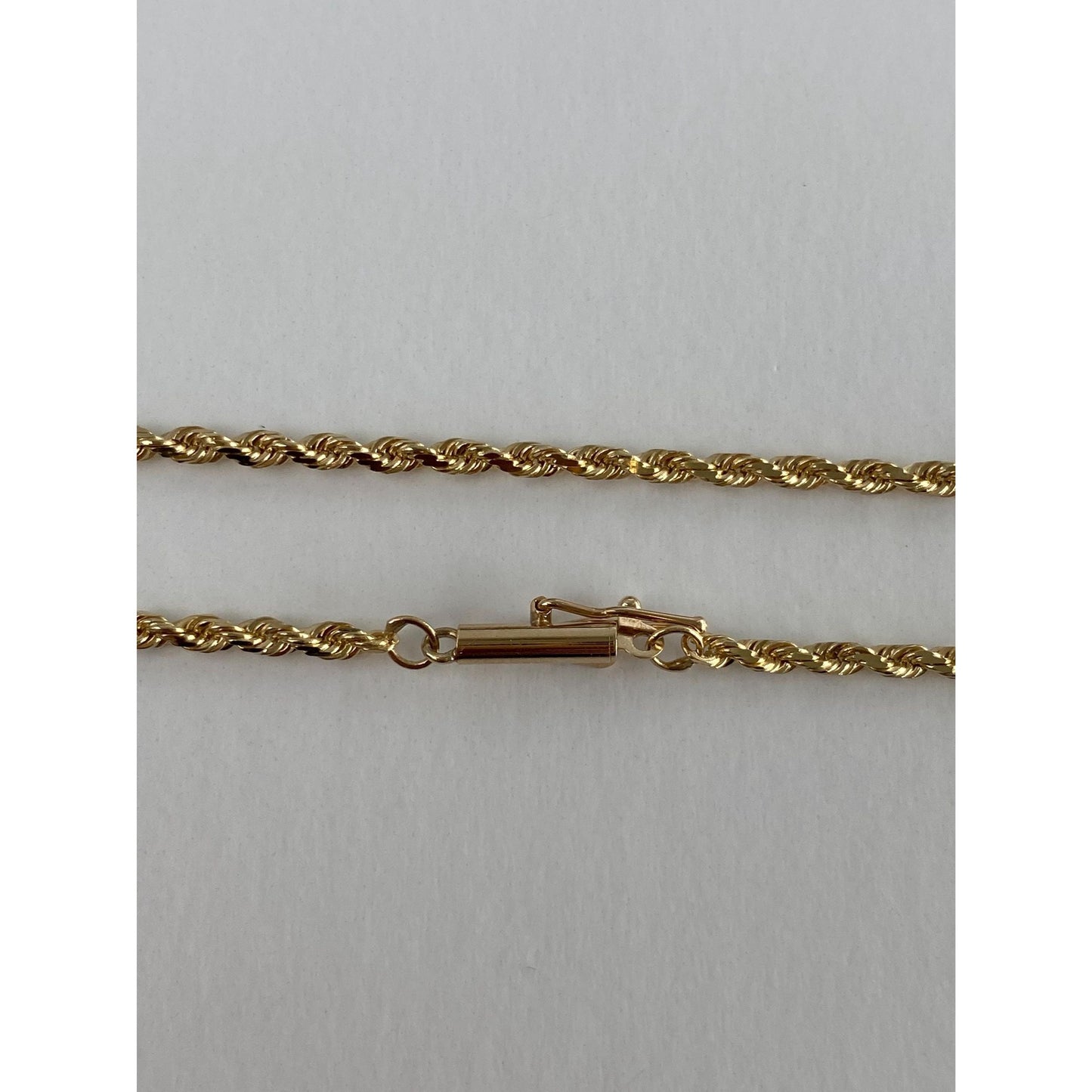 Vintage Solid 14k Yellow Gold Rope Chain Necklace - 23.75 inches