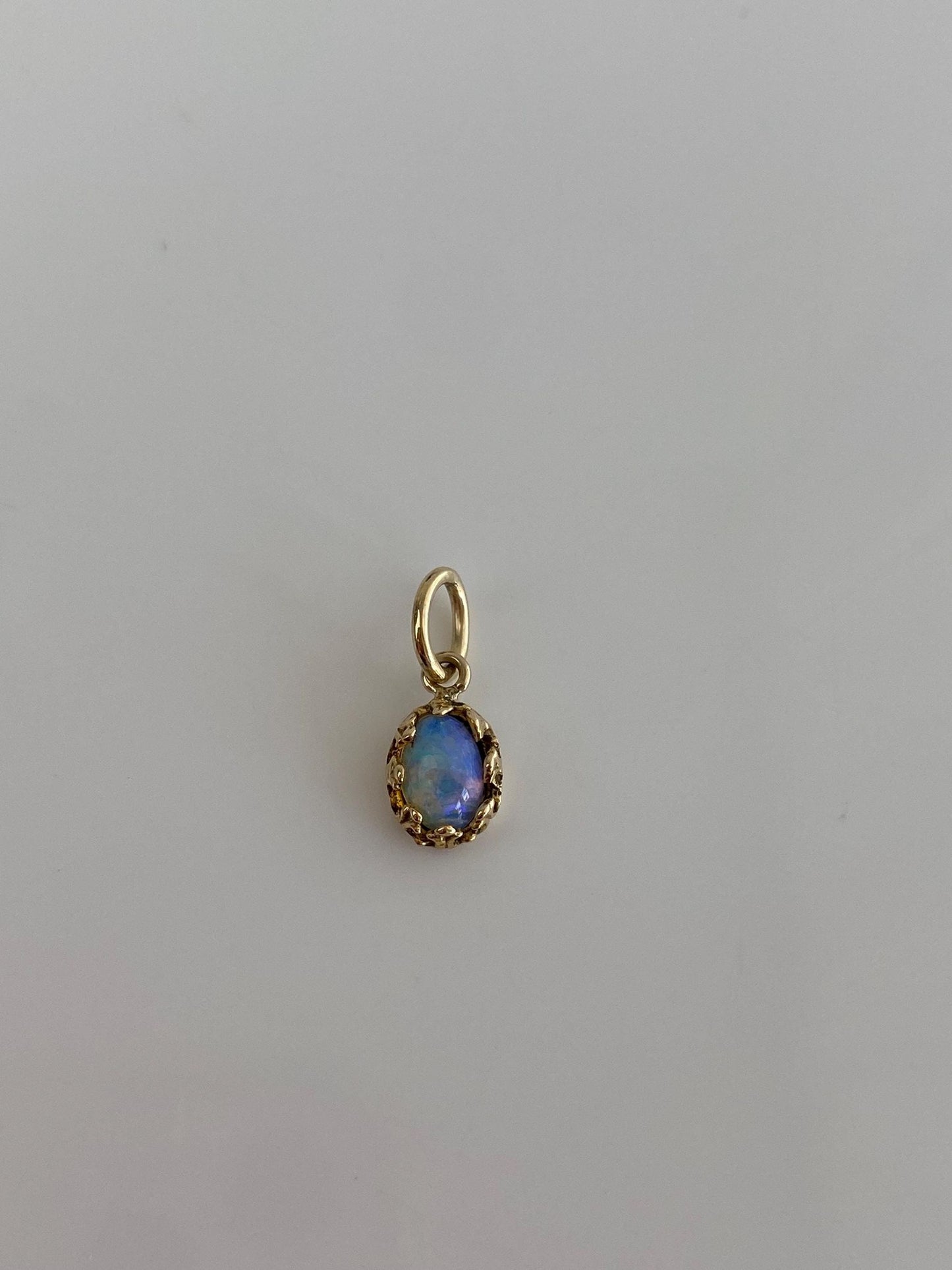 Vintage Solid 14k Yellow Gold Opal Charm
