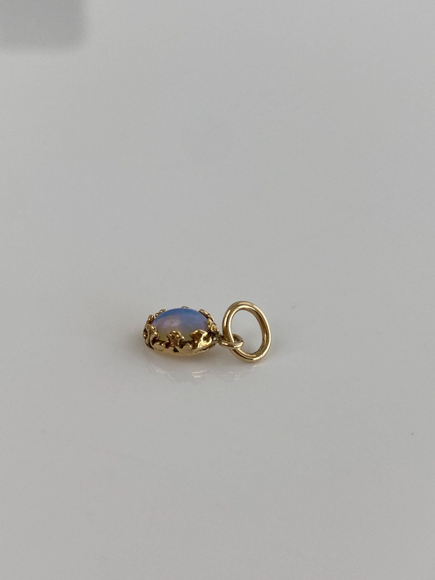 Vintage Solid 14k Yellow Gold Opal Charm