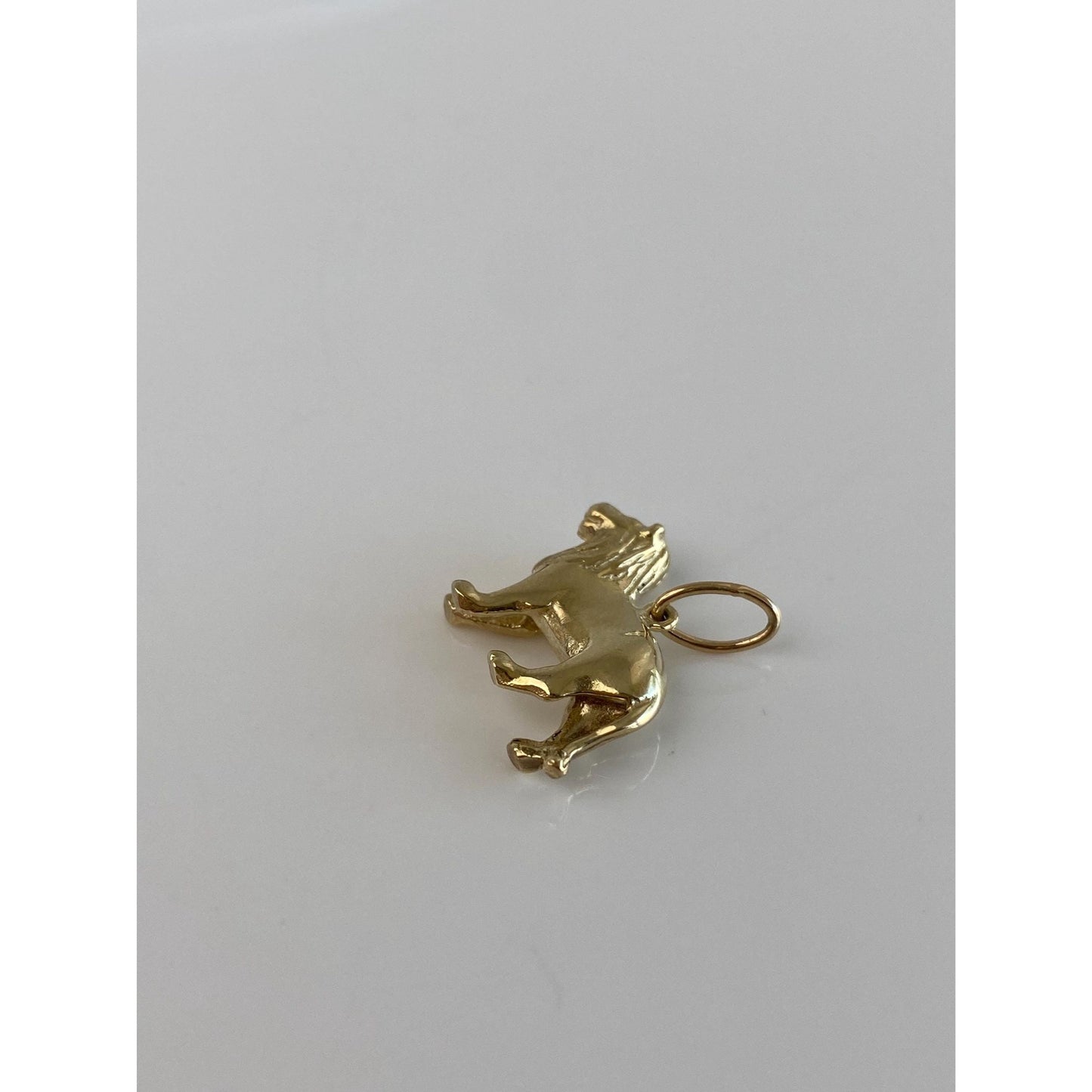 Vintage Solid 9k Yellow Gold Lion Charm