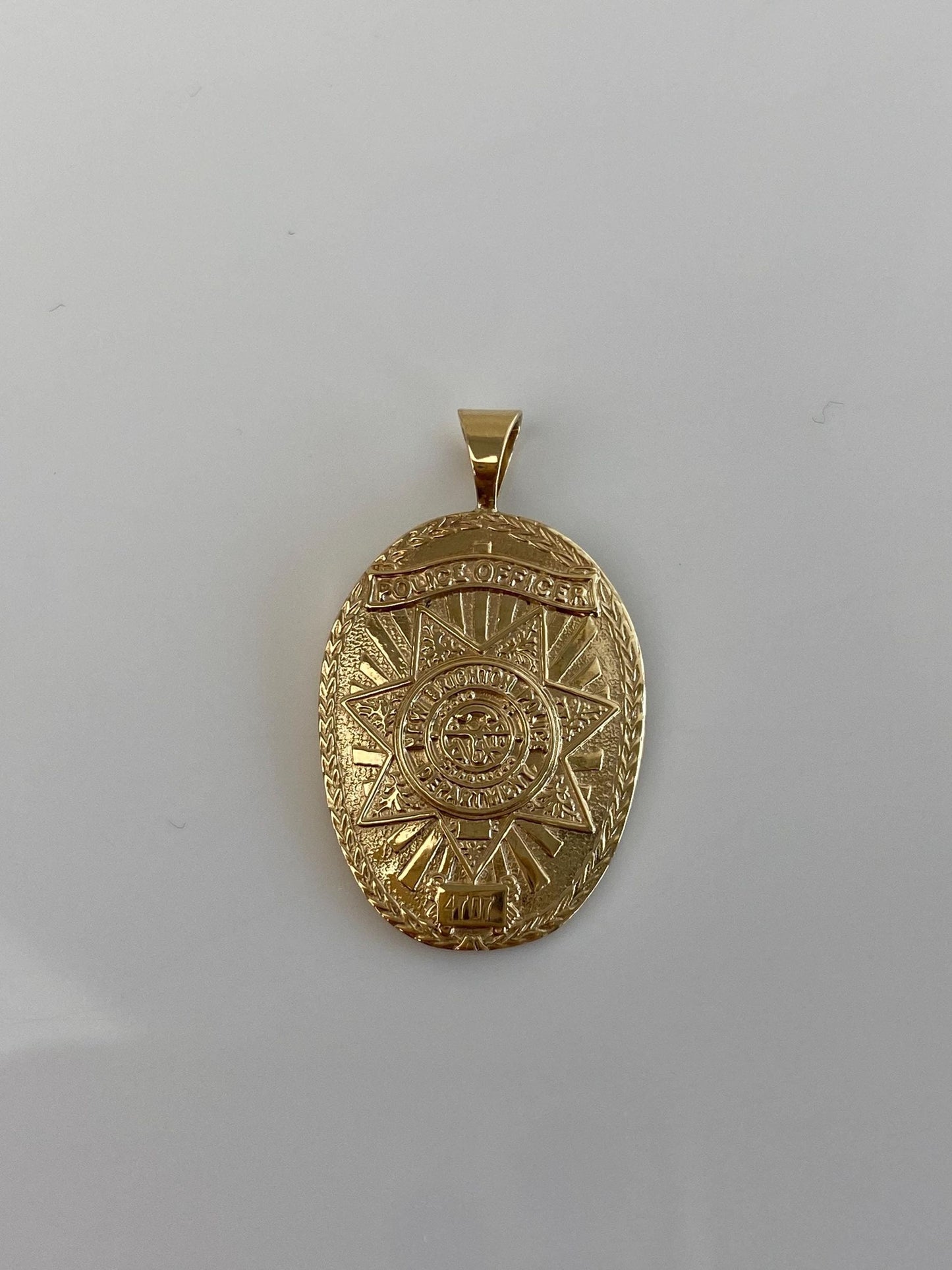 Vintage Solid 14k Yellow Gold Police Officer Badge Charm