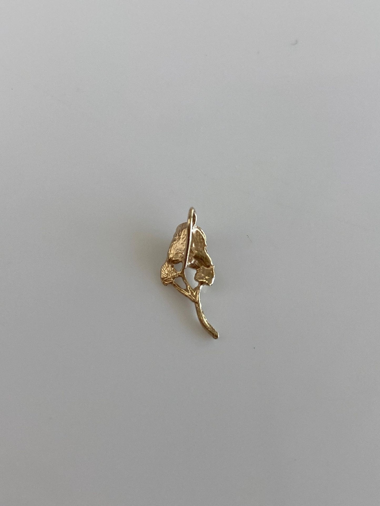 Vintage Solid 10k Yellow Gold Diamond Cut Rose Charm