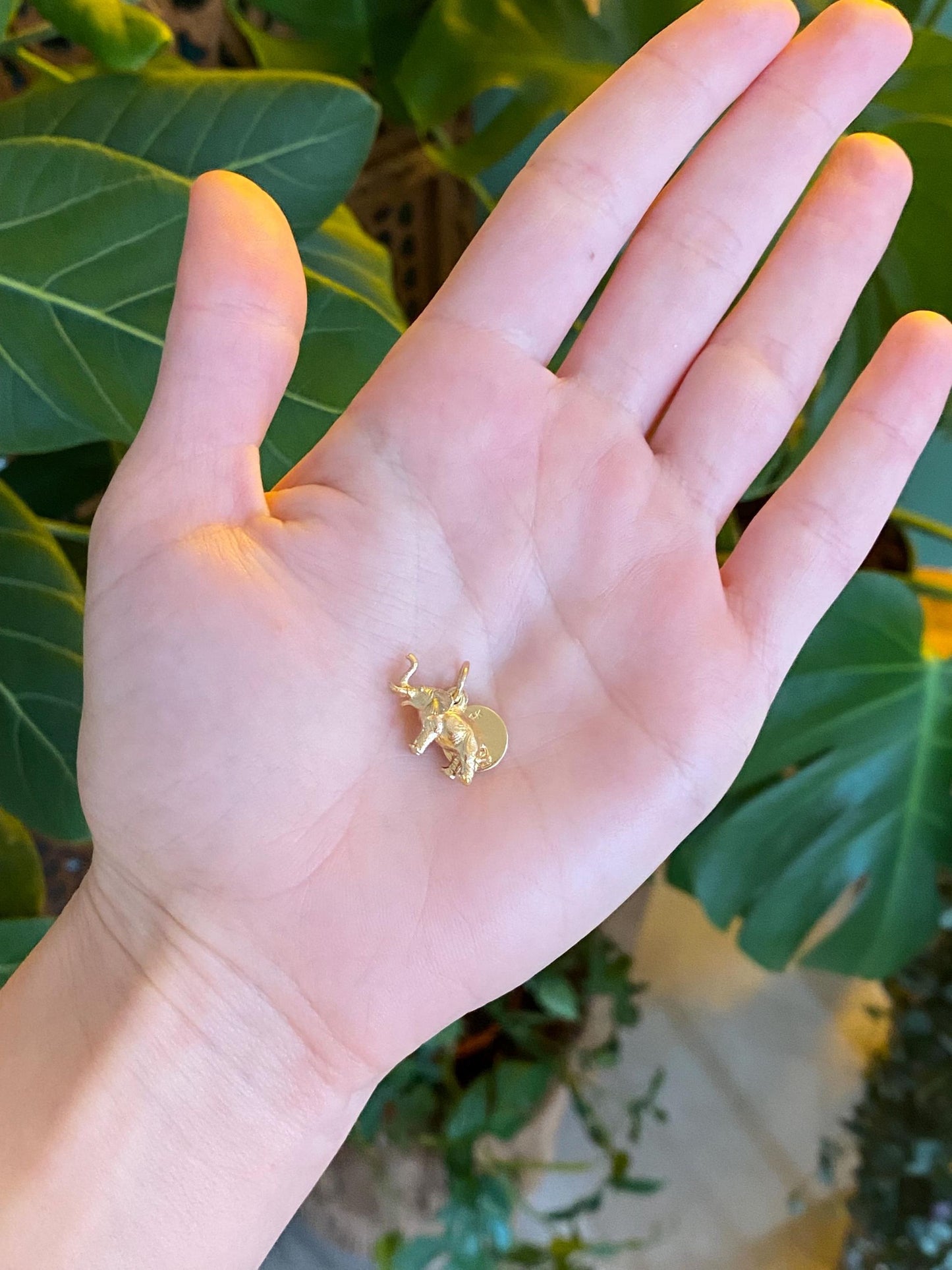 Vintage Solid 14k Yellow Gold Elephant Congo 1958 Charm