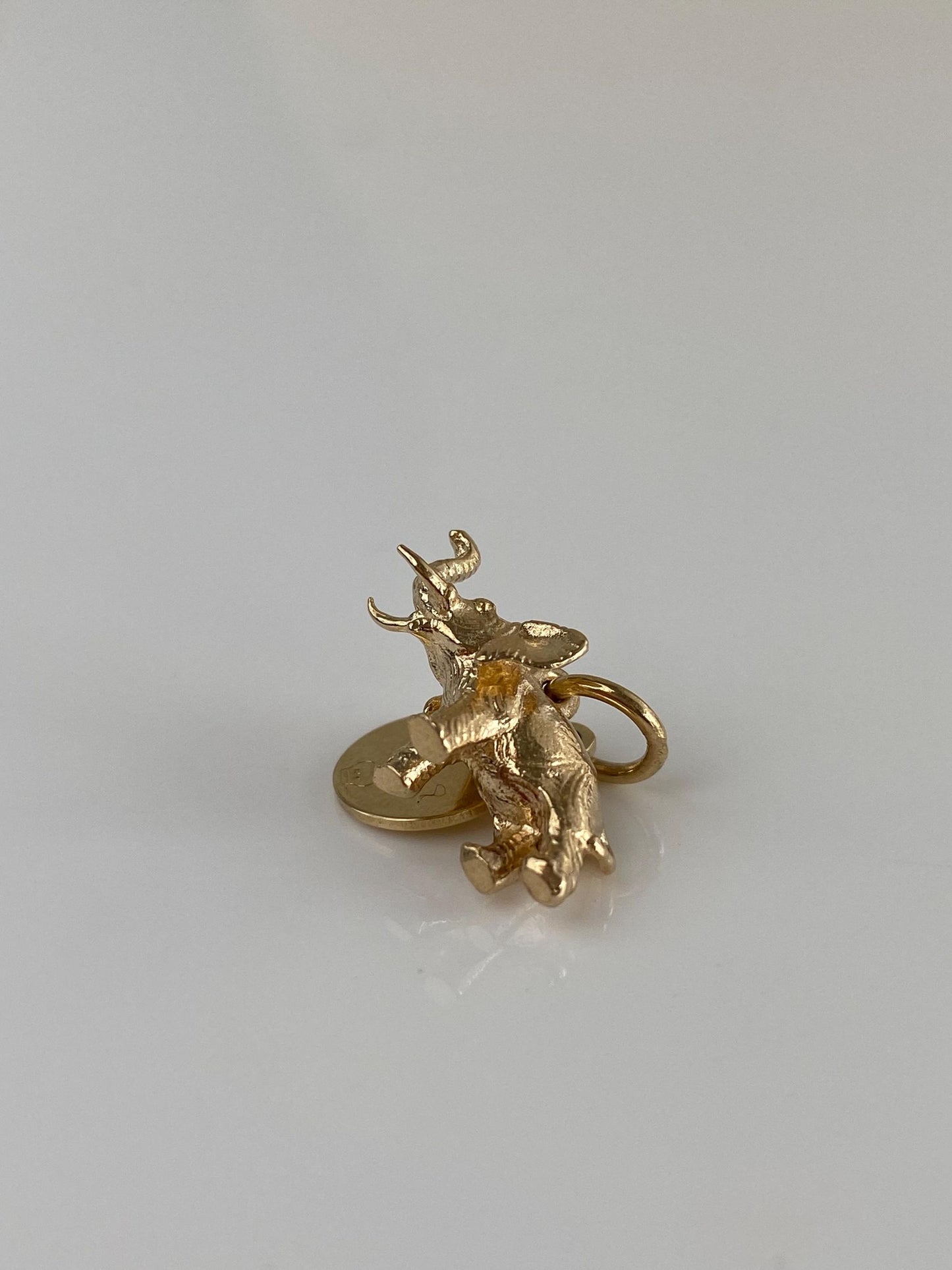 Vintage Solid 14k Yellow Gold Elephant Congo 1958 Charm
