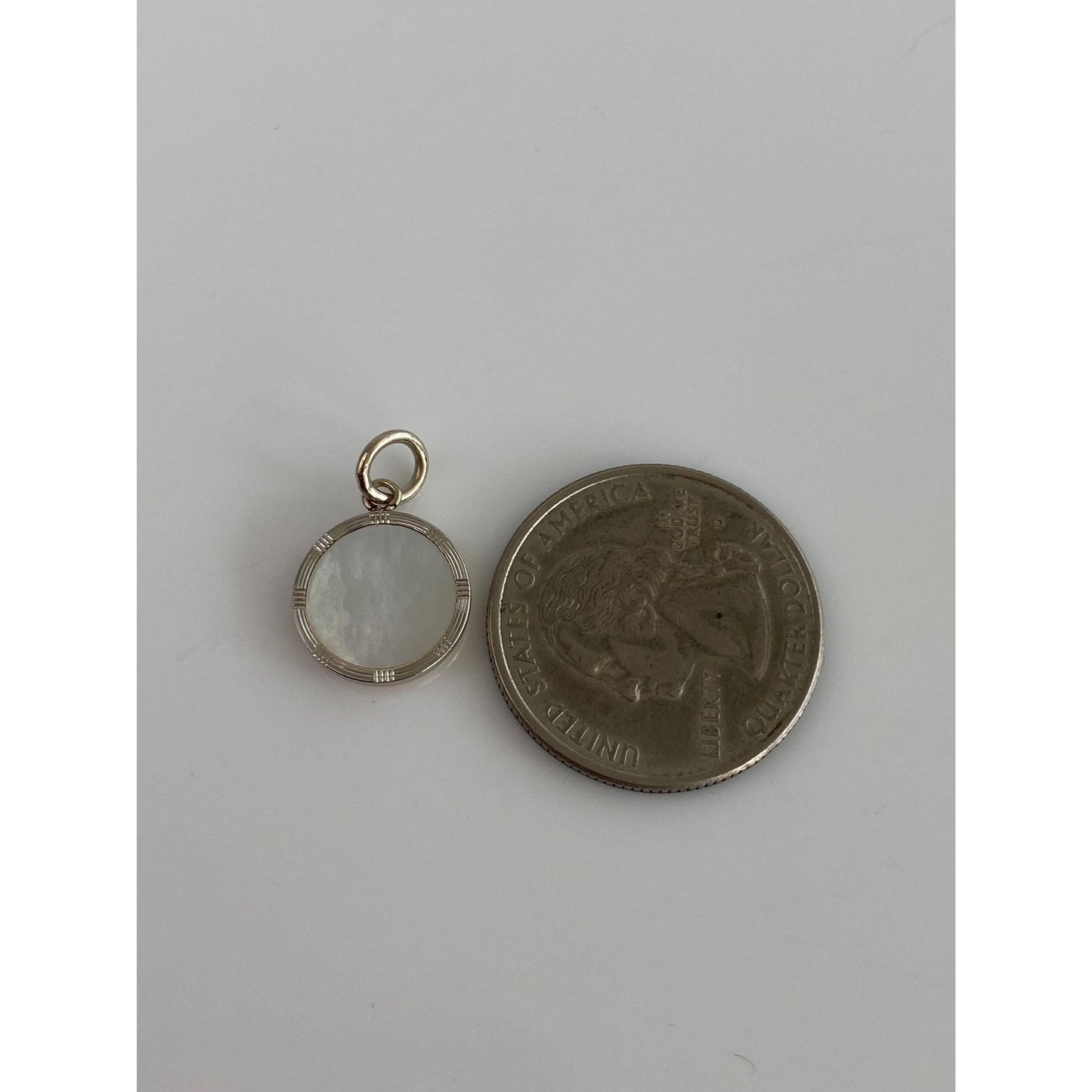 Vintage 14k White & Yellow Gold MOP Cufflink Conversion Charm