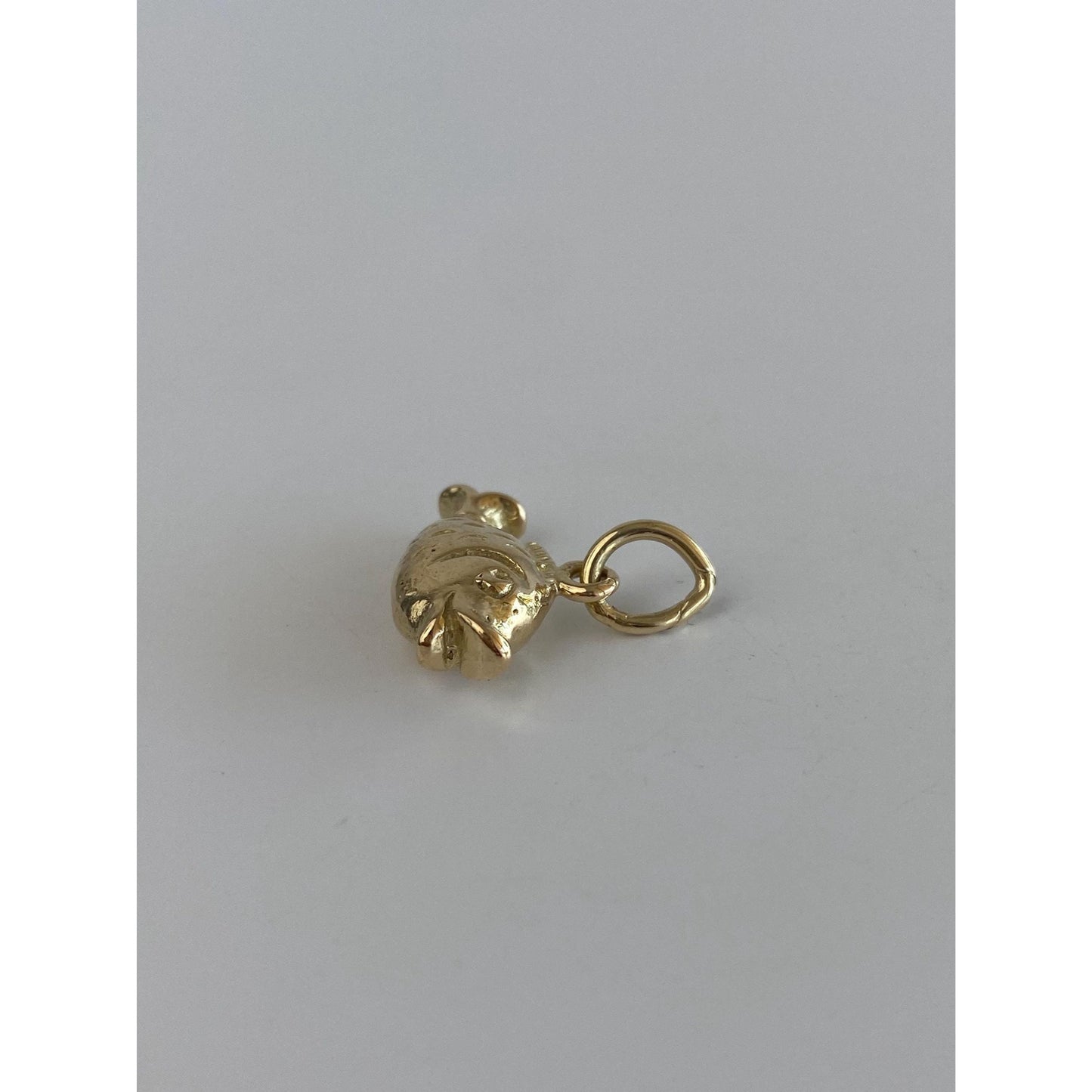Vintage Solid 14k Yellow Gold Pucker Fish Charm