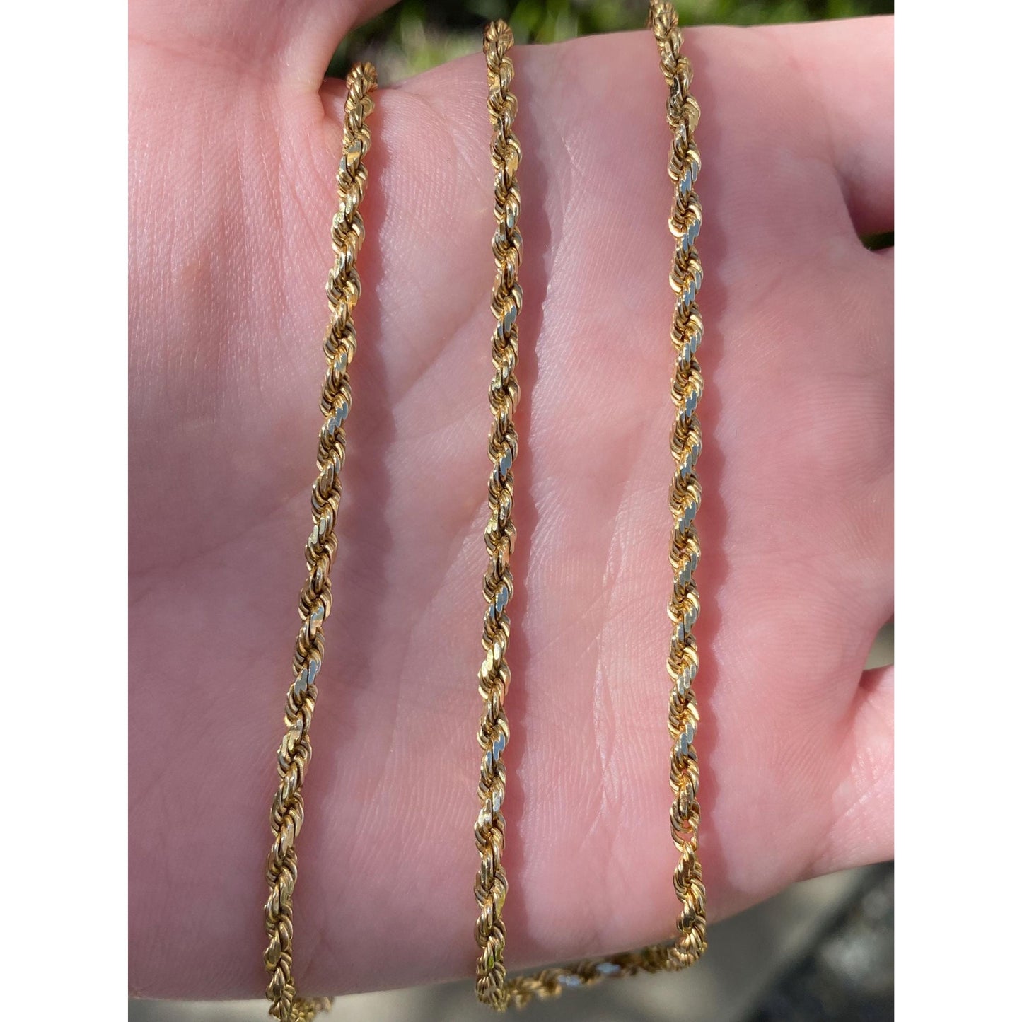 Vintage Solid 14k Yellow Gold Rope Chain Necklace - 19 inches